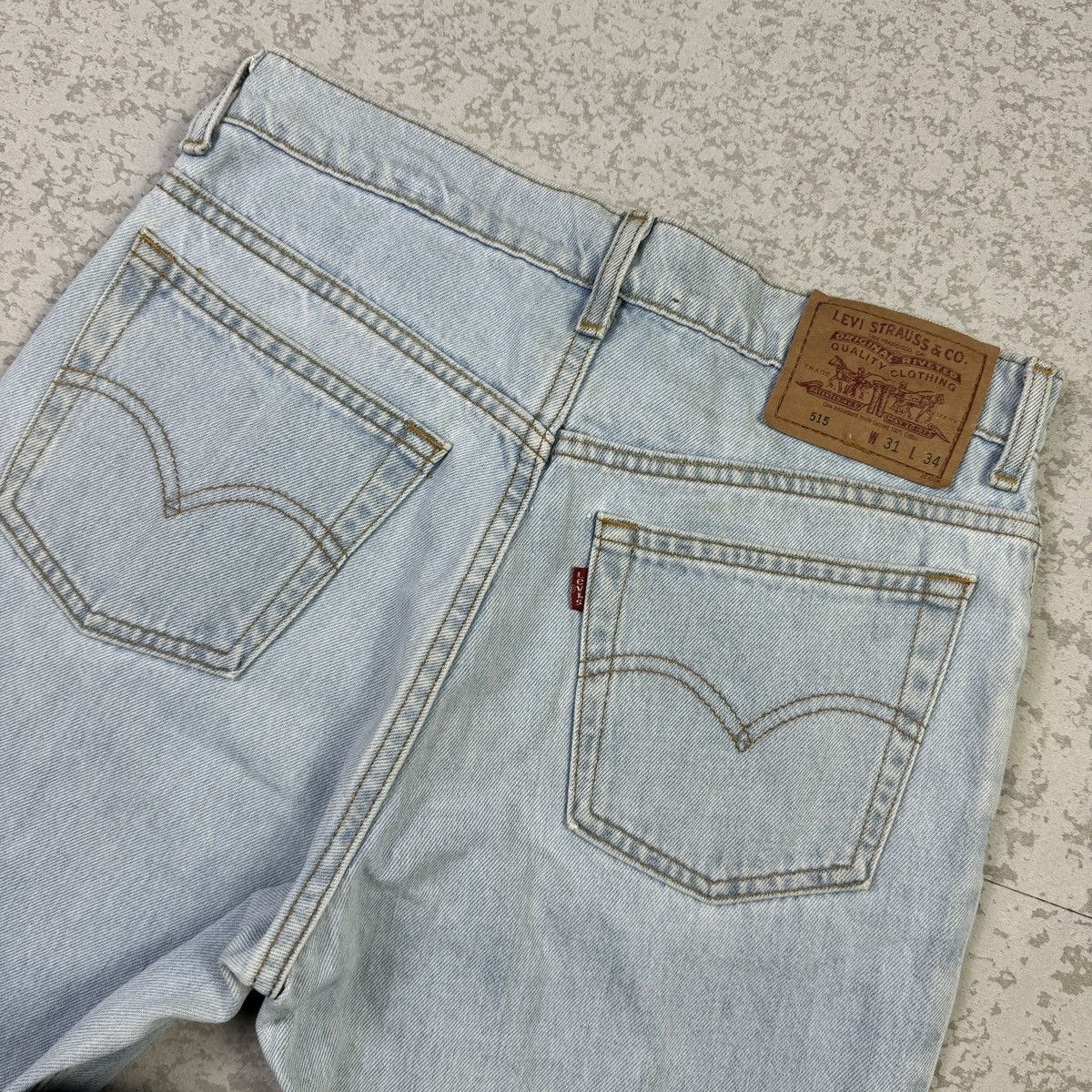 Levi's × Vintage 💥Vintage 90s Levis 515 Sick Blue Wash Denim Pant Size US 29 - 10 Thumbnail