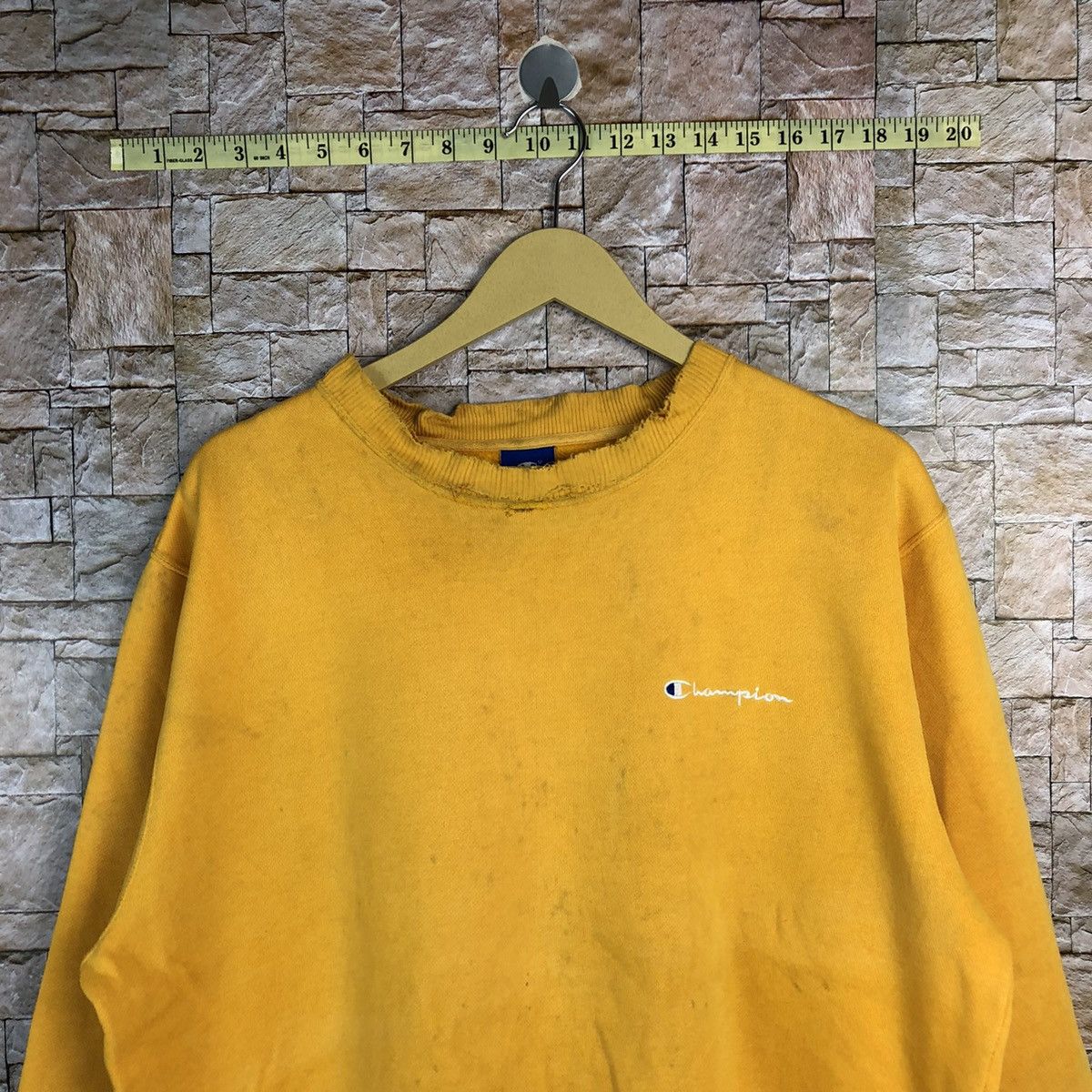 Champion × Vintage Champion vintage Yellow Sweatshirt #A764 Size US L / EU 52-54 / 3 - 2 Thumbnail