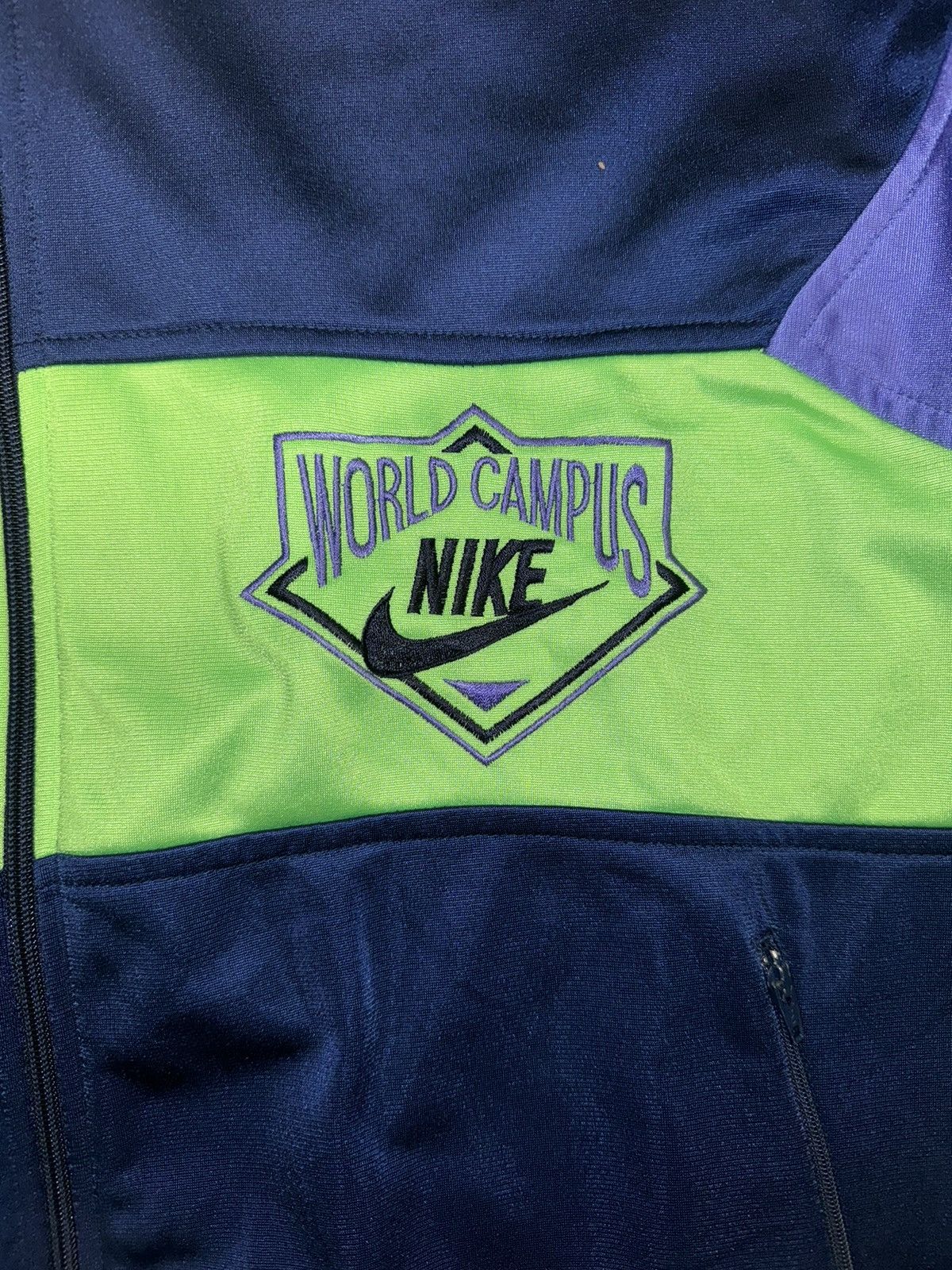 Nike × Vintage Vintage 90s Nike ZIP Hoodie World Campus Size US M / EU 48-50 / 2 - 2 Thumbnail