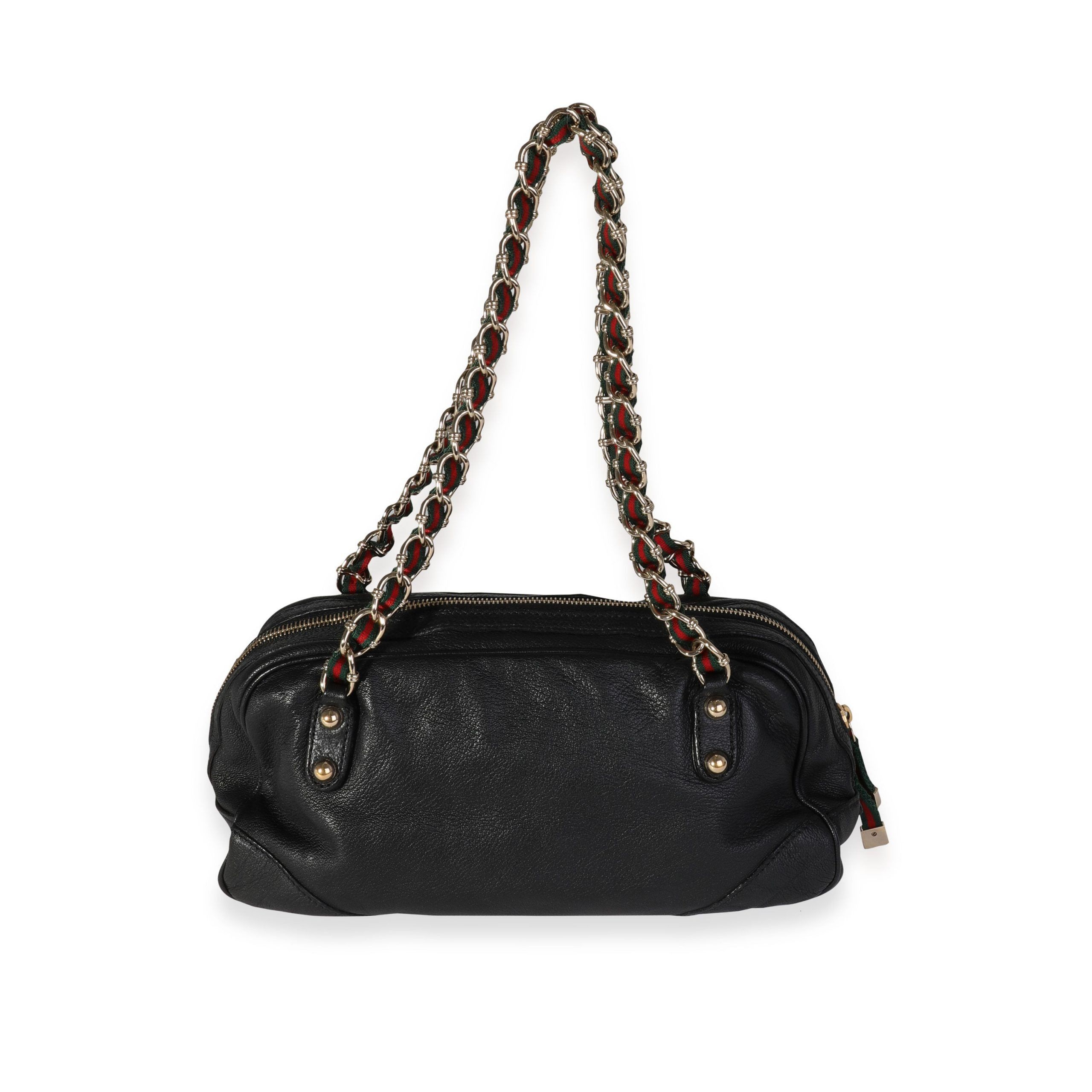 image of Gucci Black Chèvre Capri Boston Shoulder Bag, Women's