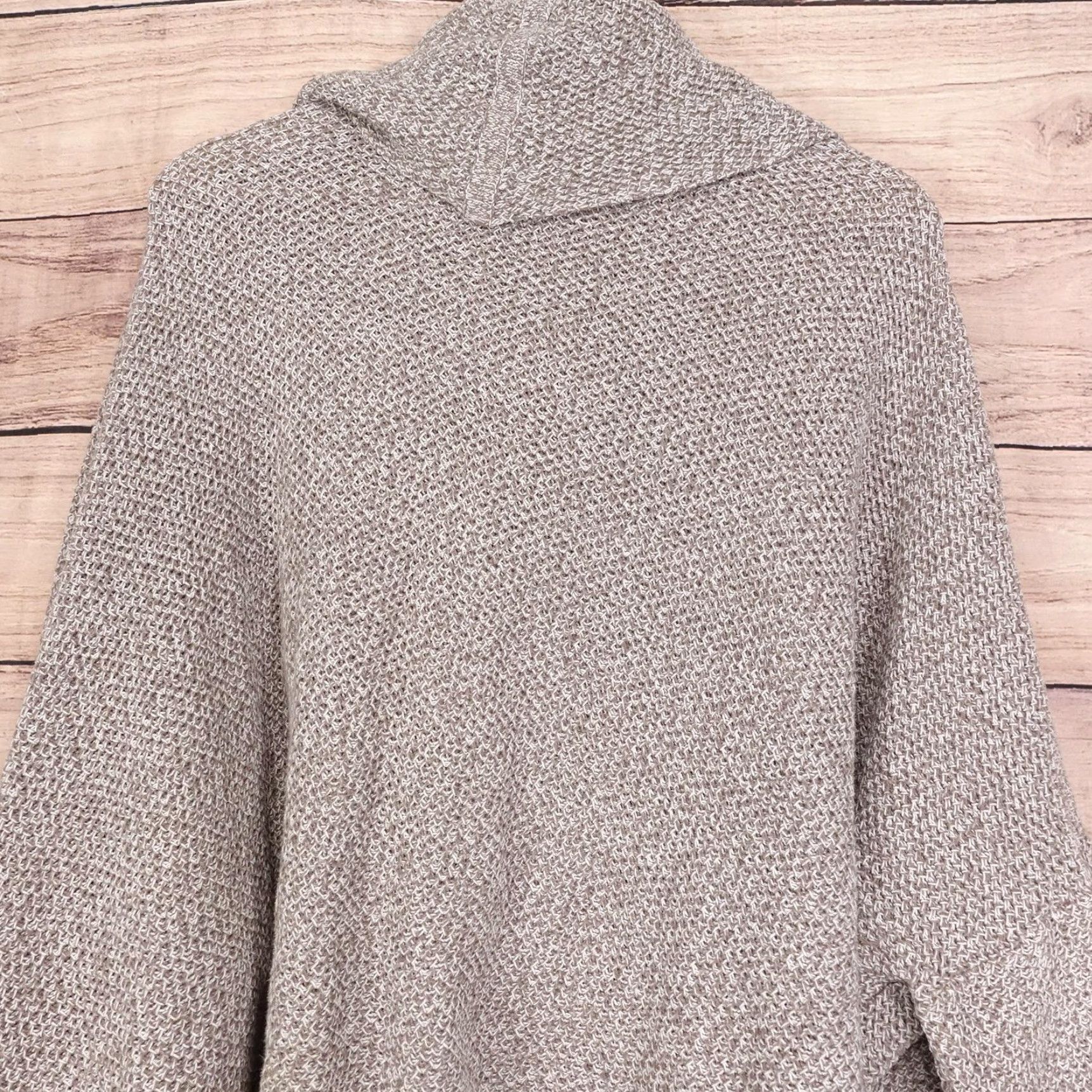 Express Express Womens Sweater M/L Beige Cowl Neck Oversized Dolman Sleeve Knit Pullover Size M / US 6-8 / IT 42-44 - 7 Thumbnail