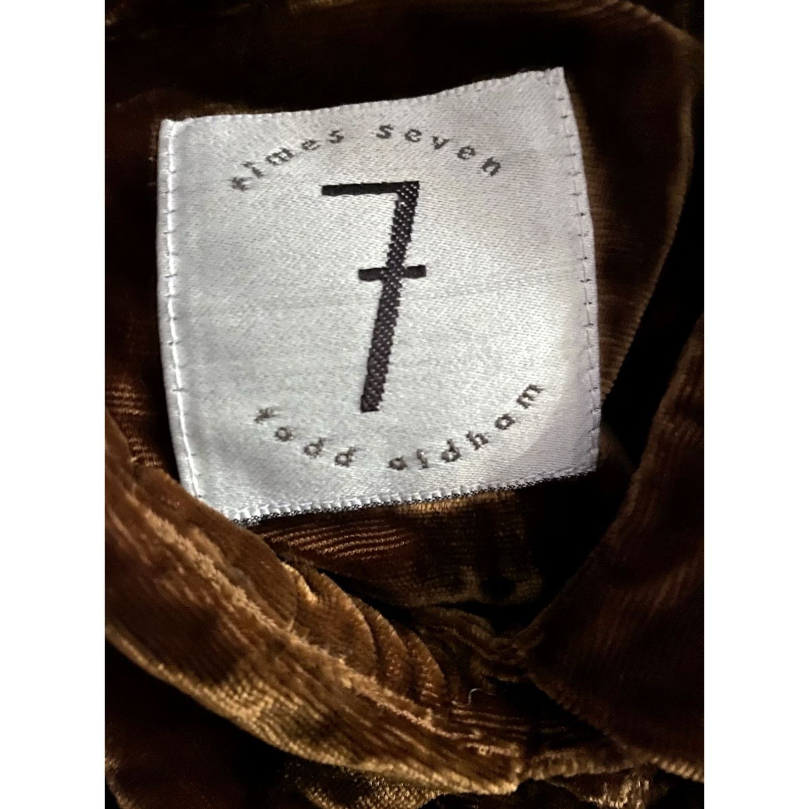 Vintage VINTAGE Times Seven Todd Oldham Button-Up Shirt Petite Brown Velvet Rayon 90s 00s Womens Size S / US 4 / IT 40 - 2 Thumbnail