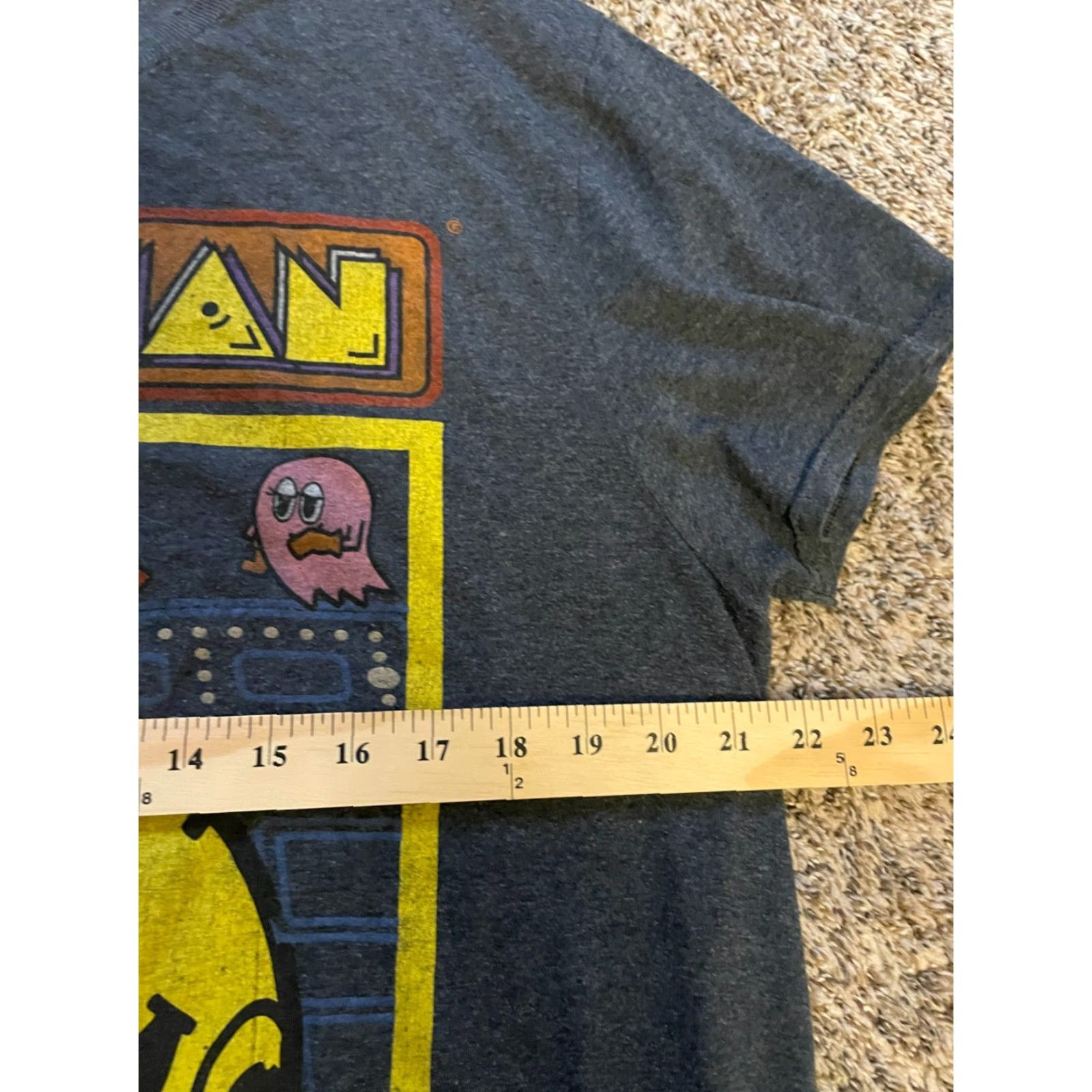 Vintage Pac-Man T-Shirt Men L Gray Short Sleeve Round Neck Retro Graphic Shirt Size US L / EU 52-54 / 3 - 4 Thumbnail
