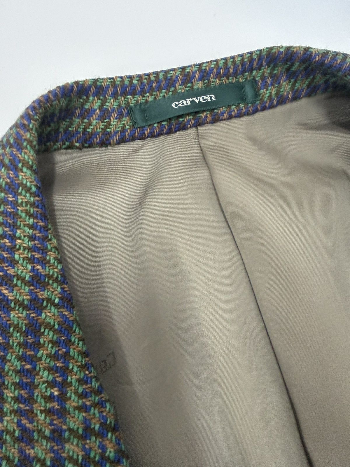 Carven 🔥 Vtg Exclusive Carven Paris Wool Tweed Houndstooth Blazer Size US S / EU 44-46 / 1 - 8 Thumbnail