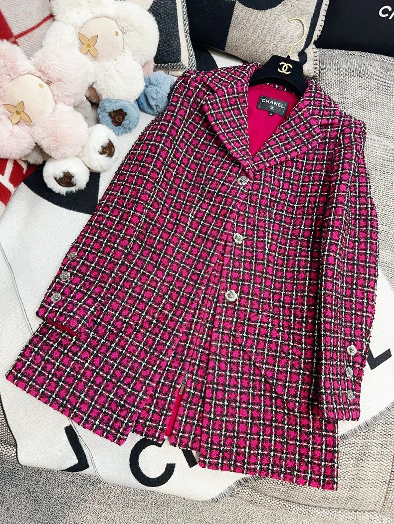 Chanel Chanel 23K autumn and winter purple plaid fake two-piece c Size S / US 4 / IT 40 - 3 Thumbnail