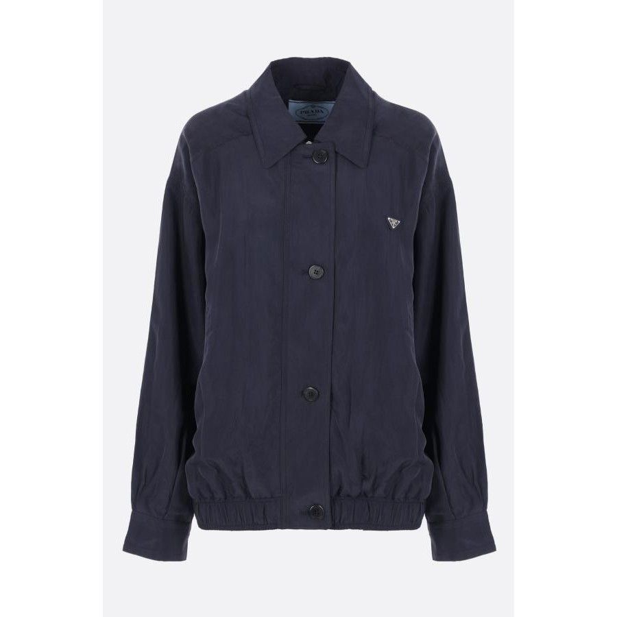 Prada PRADA Blue Washed Silk Oversize Jacket New & Authentic (Wome Size S / US 4 / IT 40 - 1 Thumbnail