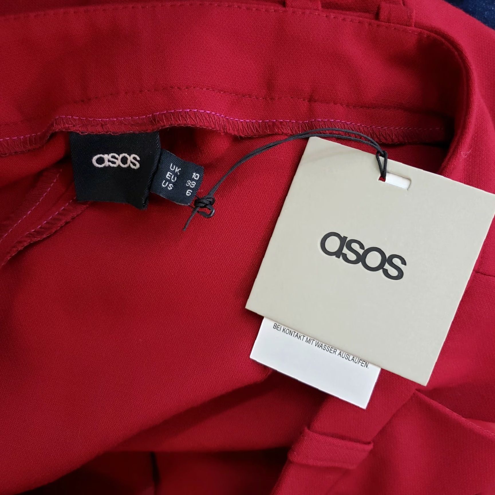 Asos ASOS Womens Pants Size 6 Red High Rise Pleated Front Dress Pants Womens Size 28" / US 6 / IT 42 - 5 Thumbnail