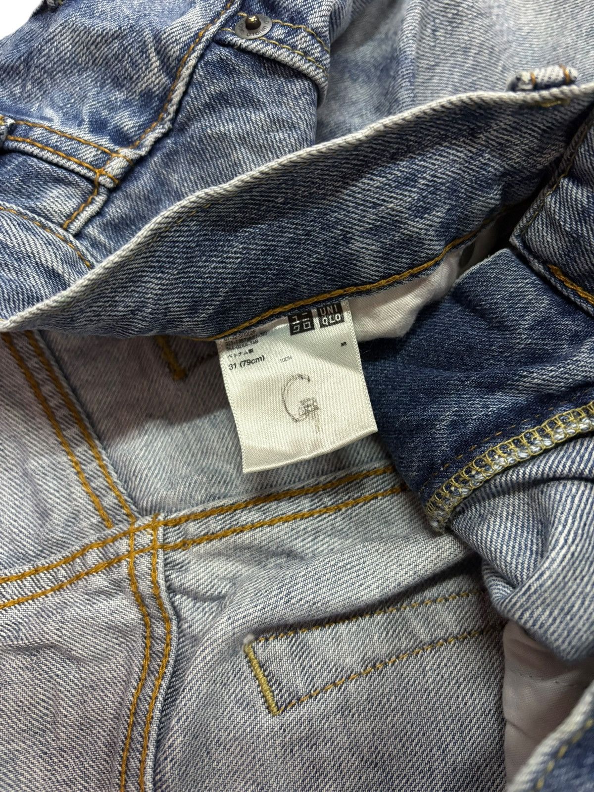 Kaihara Denim × Self Edge Vintage Kaihara Uniqlo Selvedge Distressed Blue Washed Jeans Size US 32 / EU 48 - 7 Thumbnail