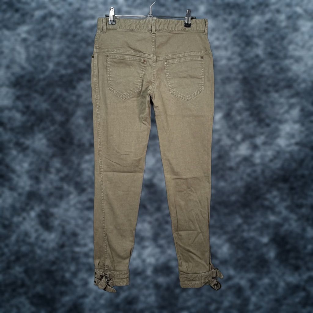 Stella McCartney Stella McCartney Olive Green Adjustable Cuff Tapered Leg Pants Womens 40 Green Chino Pockets Slim Fit/Flat Front 28in Inseam Spring Fall VINTAGE: No Size 27" / US 4 / IT 40 - 1 Thumbnail