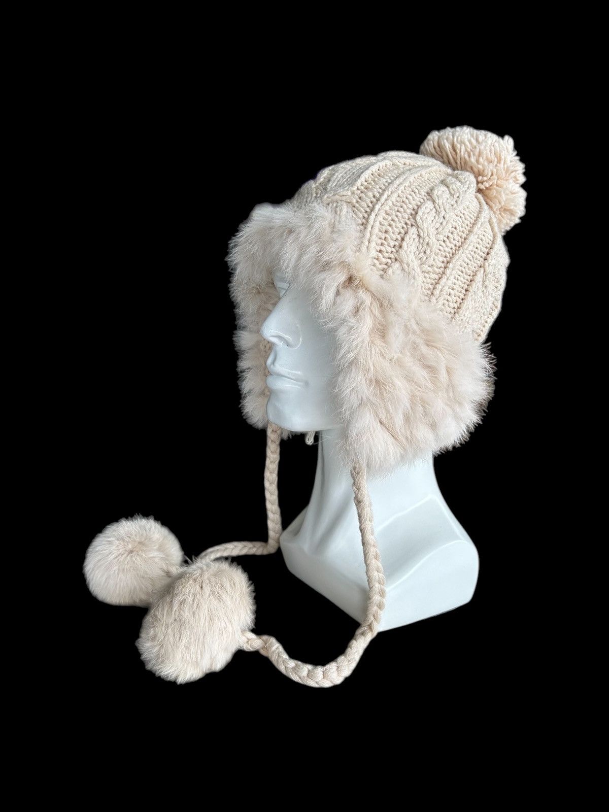 Japanese Brand × Kapital × Vintage Japanese Style Knitted Fur Beanie Hats Rare🎌☠️☠️ Size ONE SIZE - 3 Thumbnail