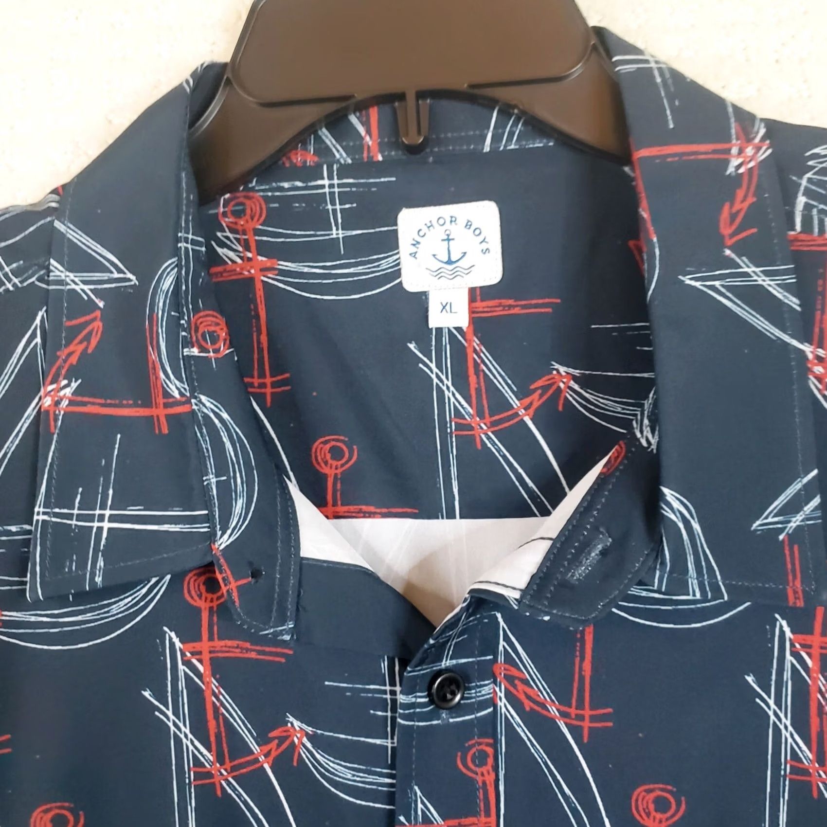 Vintage Anchor Boys Nautical Shirt Mens XL Blue Short Sleeve Casual Button Camp Hawaiian Size US XL / EU 56 / 4 - 5 Thumbnail