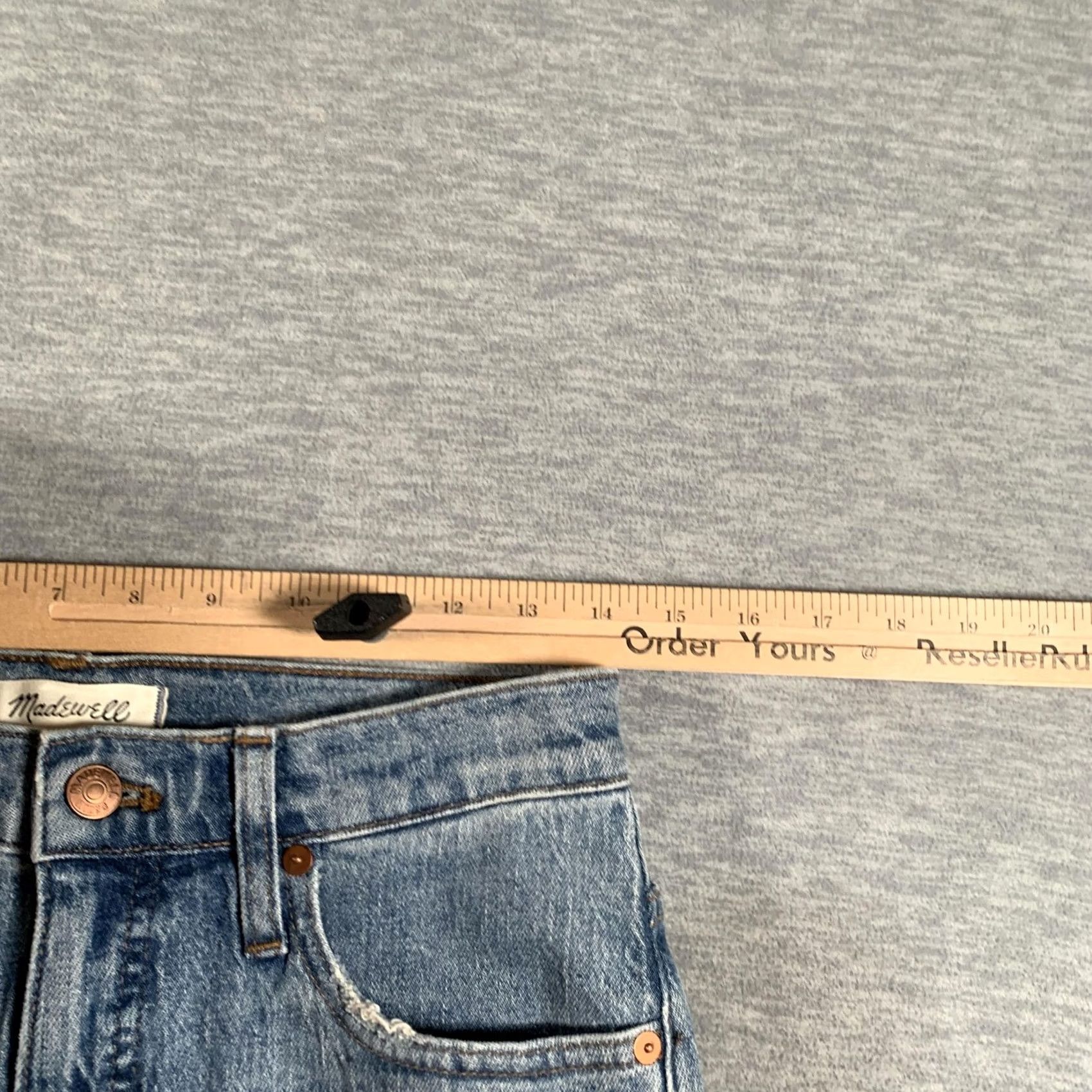 Madewell Madewell Jeans Womens 26 Blue Classic Straight High Rise Raw Hem Denim Stretch Size 26" / US 2 / IT 38 - 7 Thumbnail