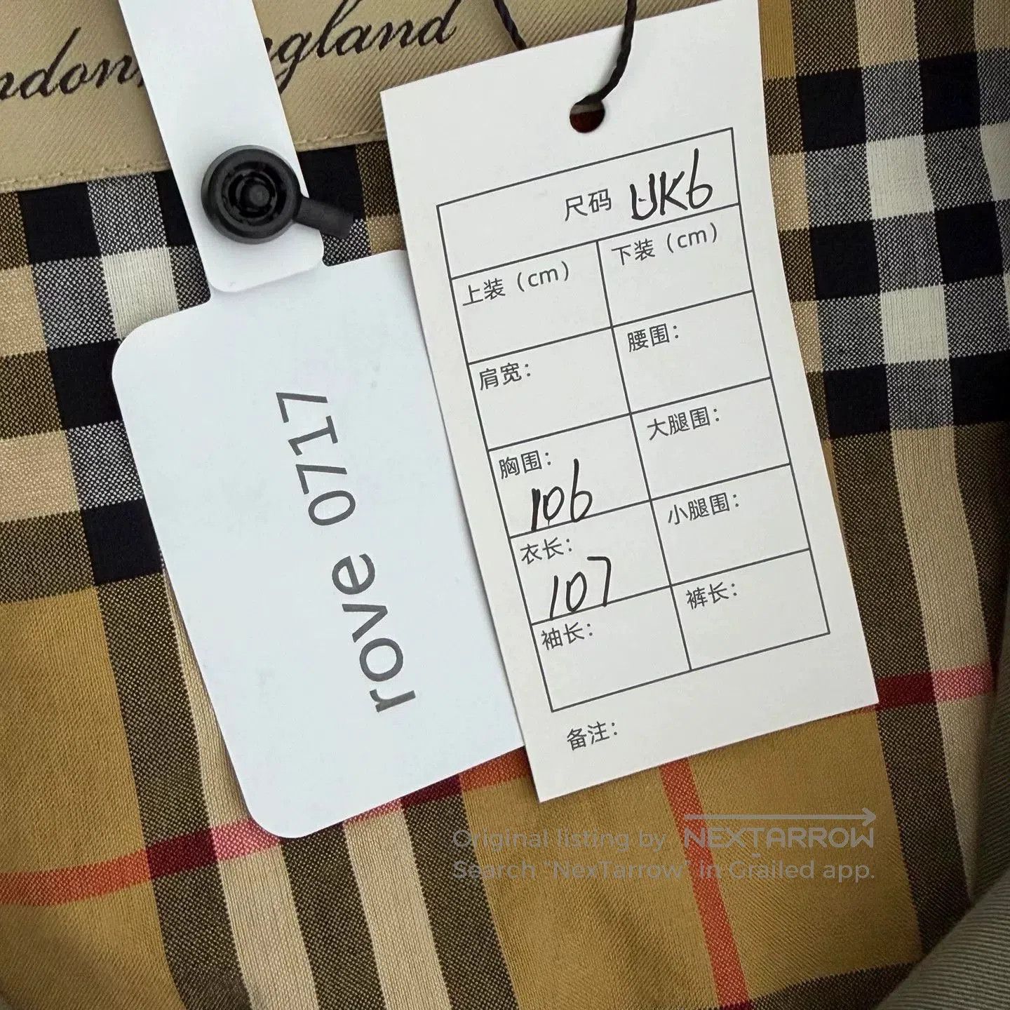 Burberry Burberry Green Check Lined Trench Coat. Size XS / US 0-2 / IT 36-38 - 3 Thumbnail