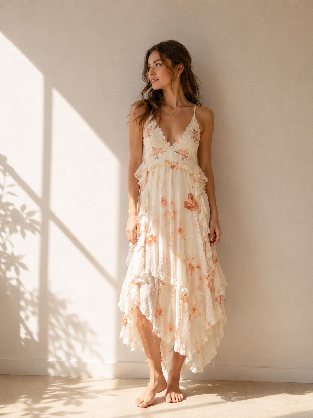 Free People 🎉LAST PIECE🎉Free People Audrey Maxi Dress in Copper & Rose Size M / US 6-8 / IT 42-44 - 10 Thumbnail