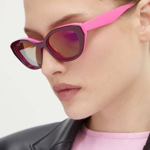 Gucci GG1638S 003 Sunglasses Burgundy/Fuchsia Cat Eye Frame