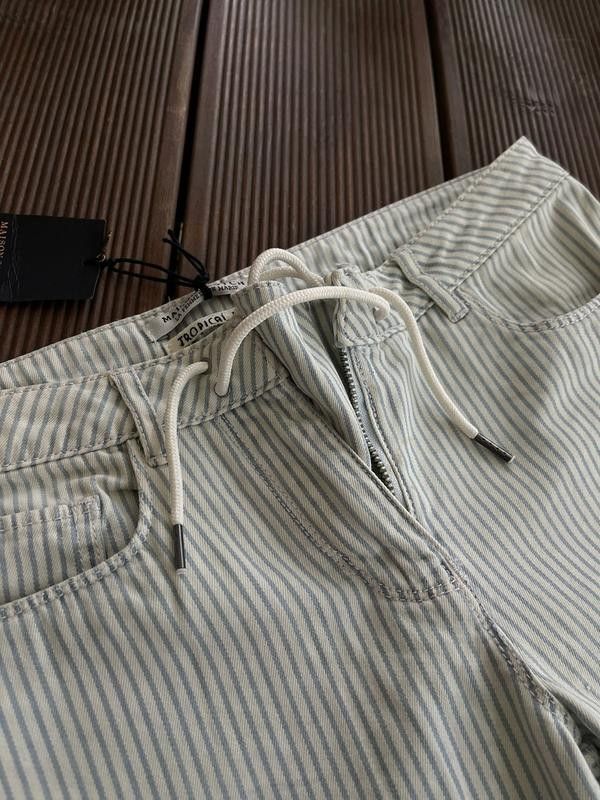 Maison Scotch × Scotch & Soda Maison Scotch White Striped Tapered Pants Size 30" / US 8 / IT 44 - 3 Thumbnail
