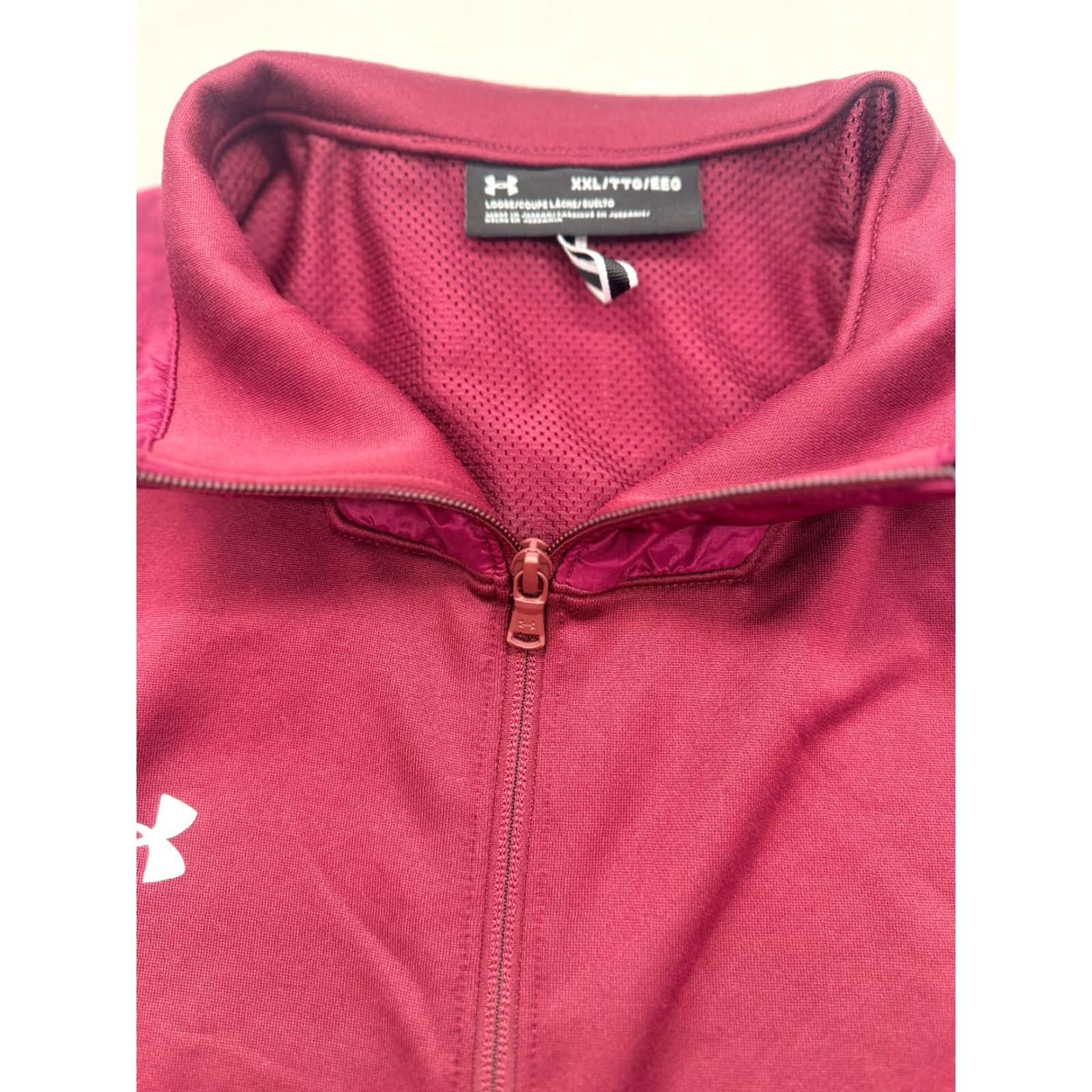 Under Armour Under Armour Mens 2XL Full Zip Warm-up Jacket Maroon Red Logo Zipper Sports 2XL Mens Apparel Sweatshirt Vintage? Size US XXL / EU 58 / 5 - 2 Thumbnail