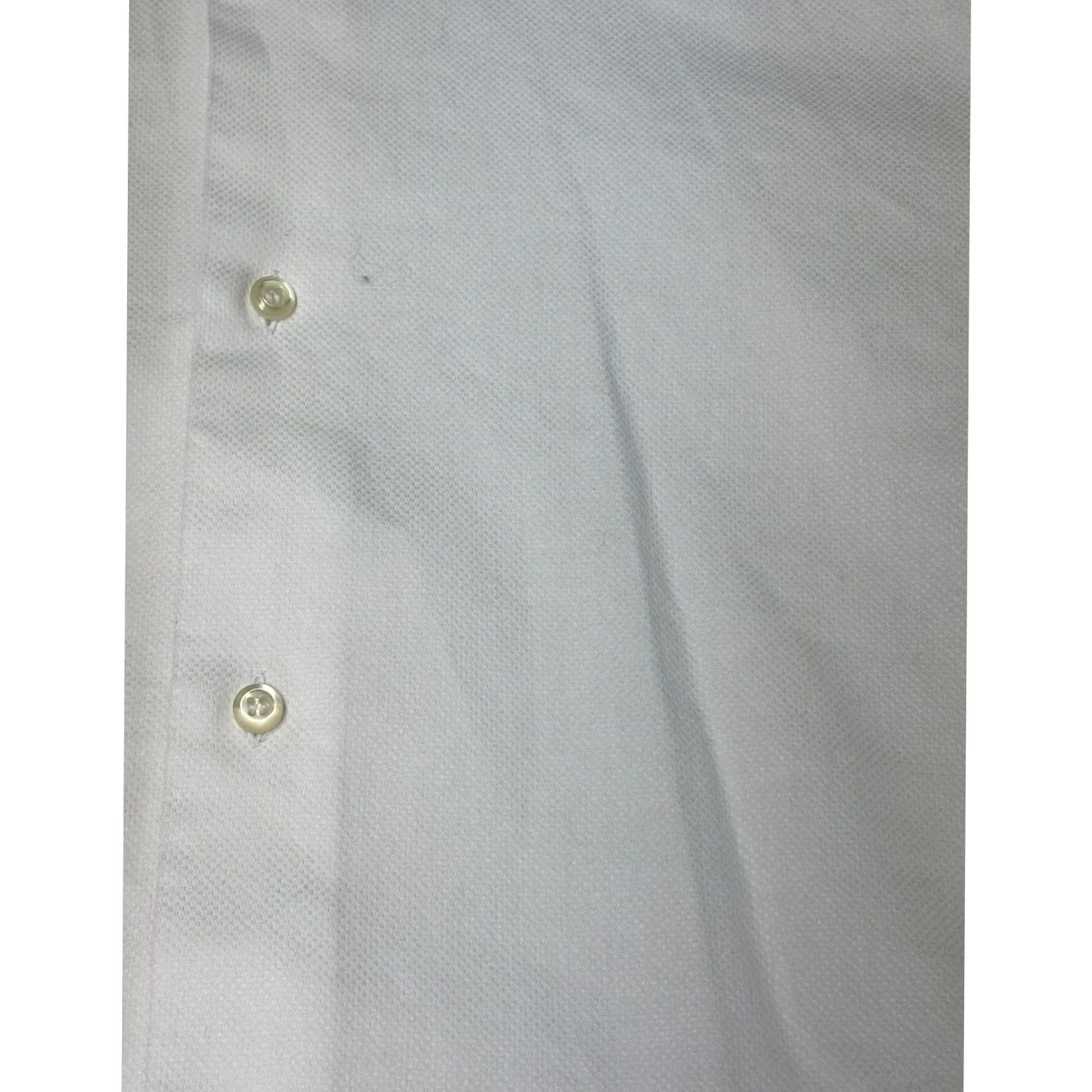 Vintage Boggi Milano Mens Slim Fit White Honeycomb Cotton Dress Shirt 15.5 40 Size 42R - 2 Thumbnail