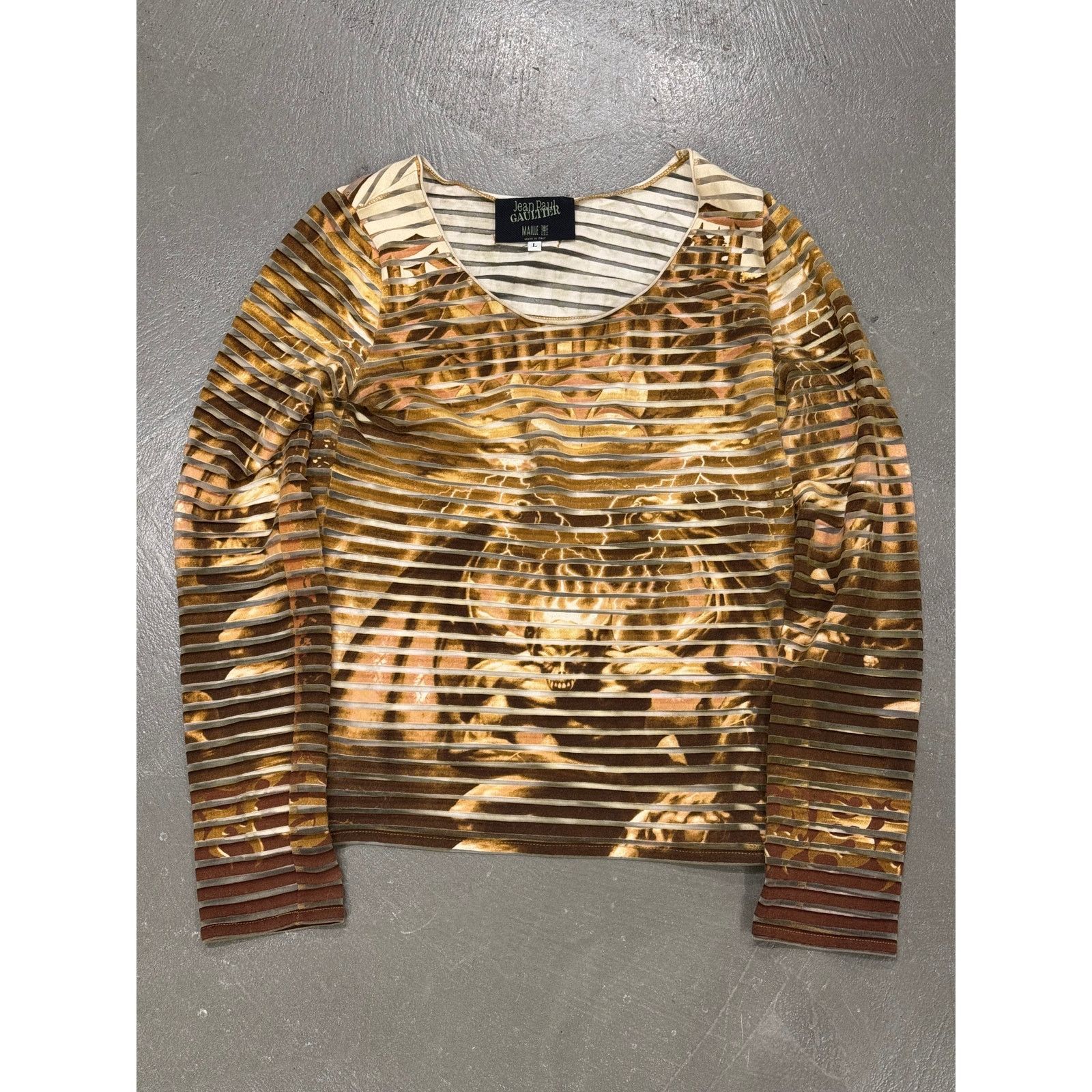 Jean Paul Gaultier S/S2001 Jean Paul Gaultier satan stripe longsleeve t-shirt Size L / US 10 / IT 46 - 1 Thumbnail