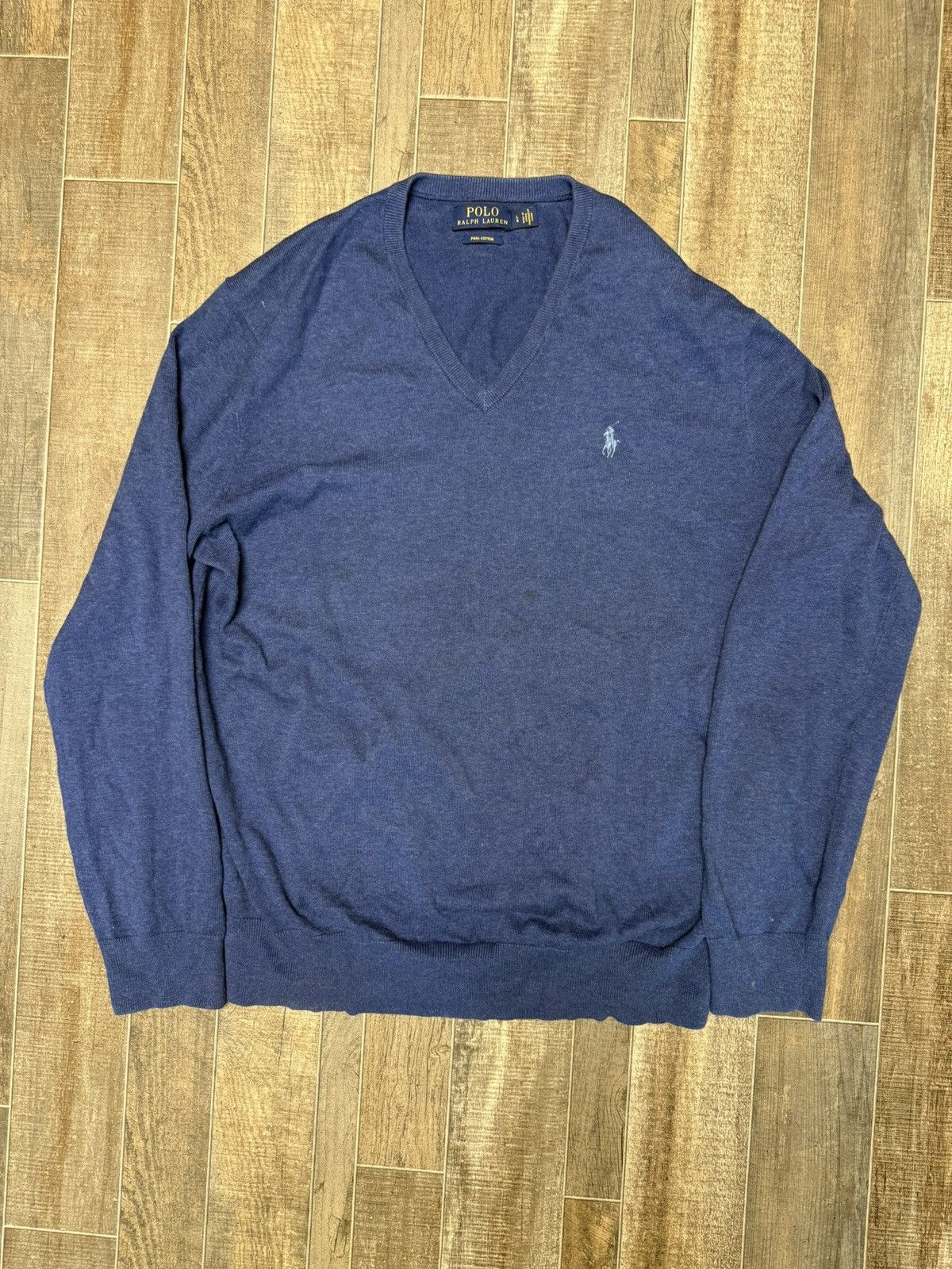 Polo Ralph Lauren Polo Ralph Lauren Pima Cotton V Neck Knit Sweater Size US L / EU 52-54 / 3 - 1 Thumbnail