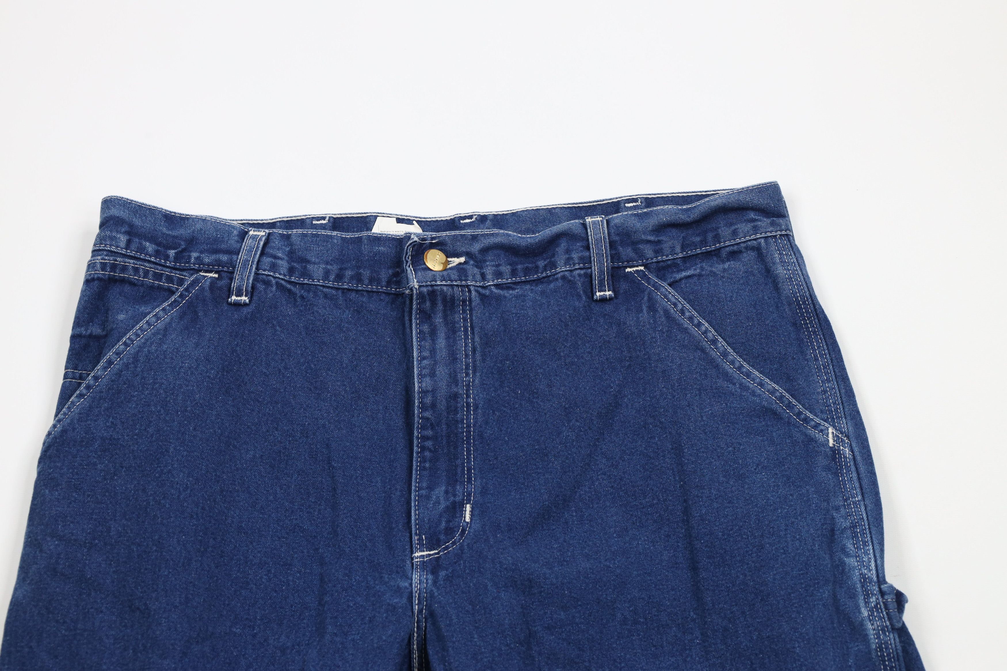 Carhartt × Vintage Vintage 90s Carhartt Spell Out Wide Leg Dungaree Denim Jeans Size US 36 / EU 52 - 2 Thumbnail