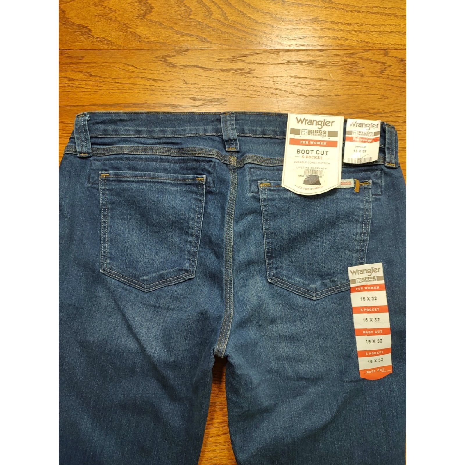 Wrangler Wrangler Riggs Jeans Womens 16x32 Blue Bootcut 5 Pocket Stretch Workwear NWT Size 38" / US 16 / IT 52 - 3 Thumbnail