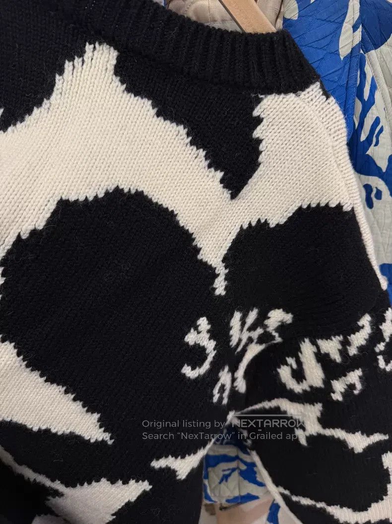 Dries Van Noten Dries Van Noten Black & White Color-Block Wool Knit Sweate Size S / US 4 / IT 40 - 7 Thumbnail
