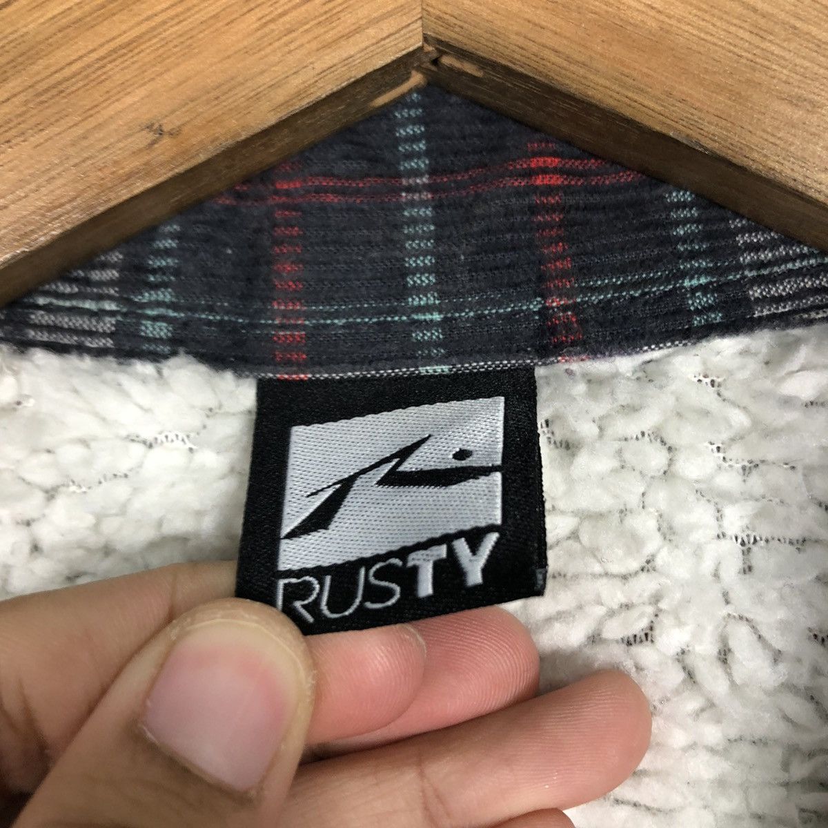 Japanese Brand 📌Rusty Surf Co. Flannel Shirt Jacket Sherpa Blanket Tartan Size US L / EU 52-54 / 3 - 20 Thumbnail