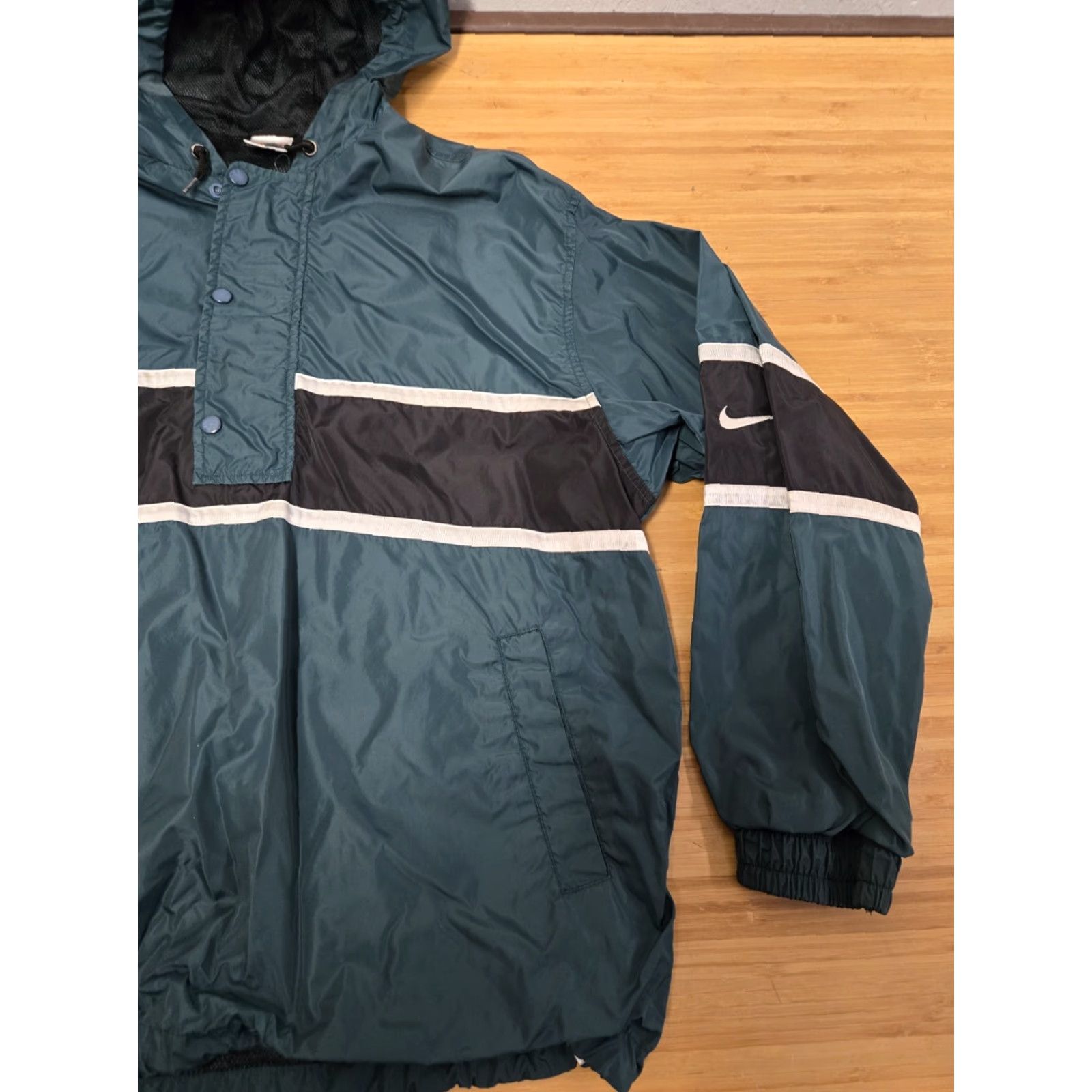 Nike VINTAGE Nike Windbreaker Jacket Mens Large Green 1/4 Zip Nylon White Tag Size US L / EU 52-54 / 3 - 2 Thumbnail