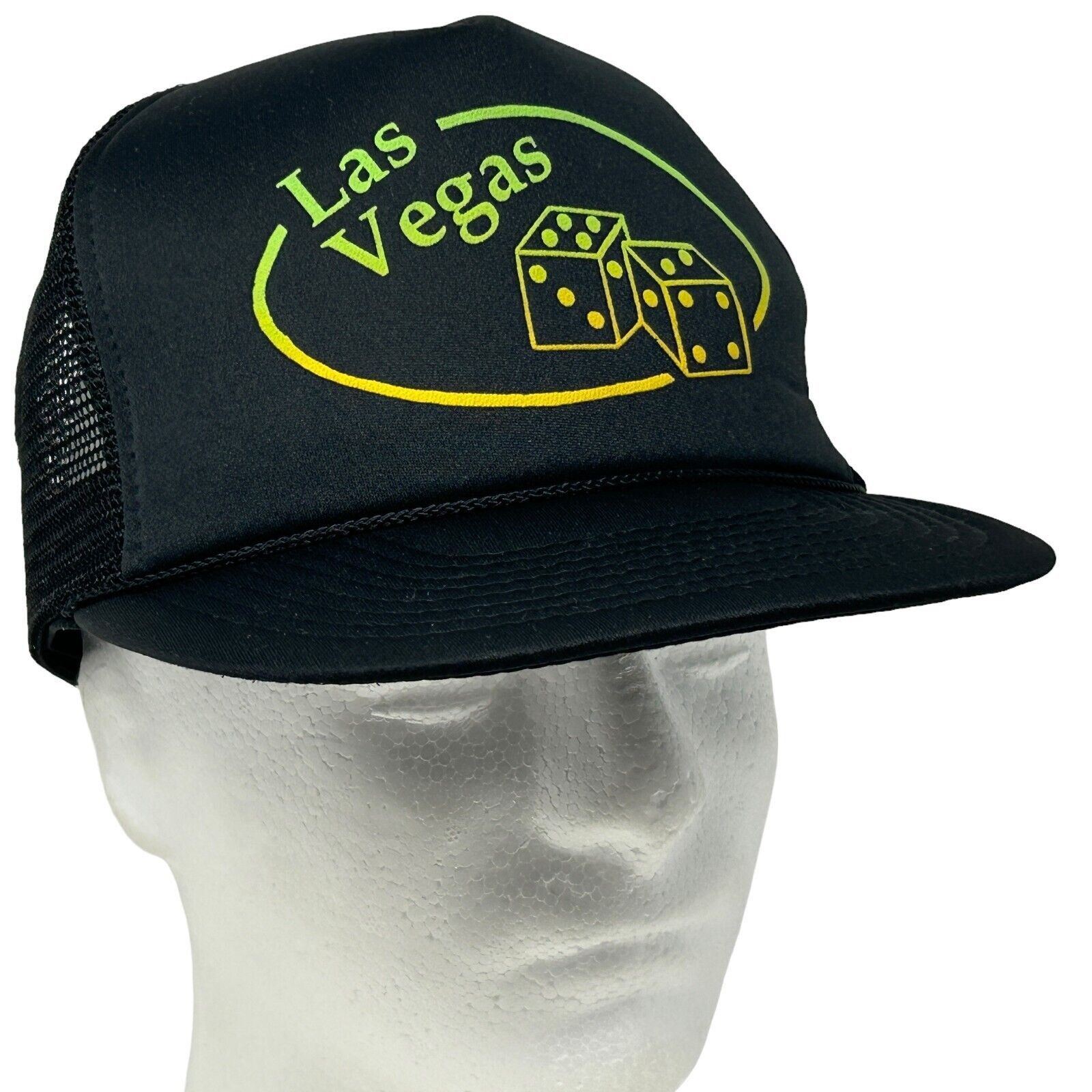 Vintage Vintage 90s Las Vegas Trucker Hat Baseball Cap Craps Black Size ONE SIZE - 9 Thumbnail