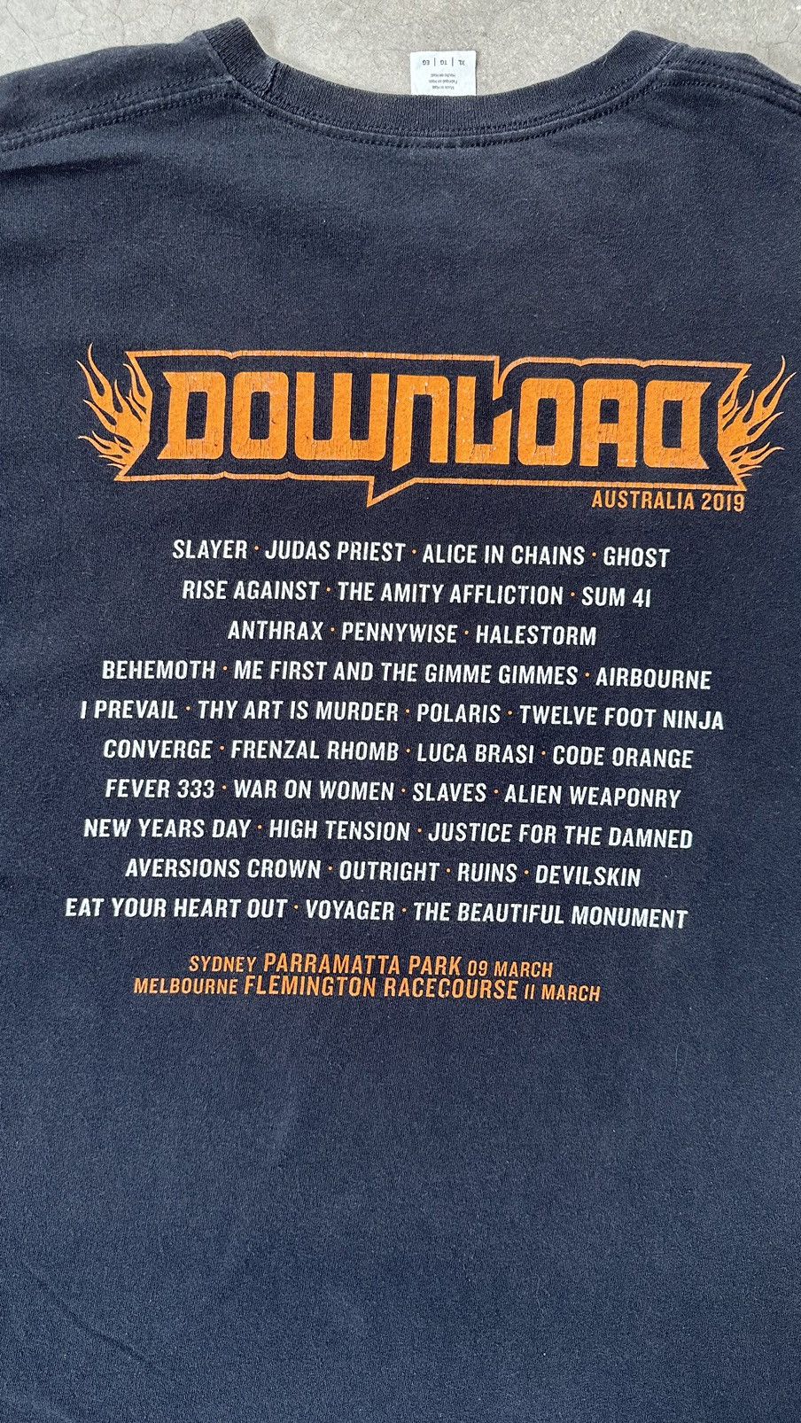 Gildan DOWNLOAD BAND EVENT (SLAYER, RISE AGAIST) TEE Size US XL / EU 56 / 4 - 7 Thumbnail