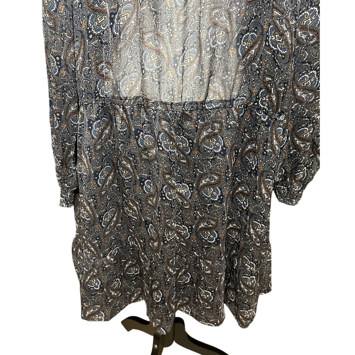 Other MNG Mini Chiffon Dress Long Sleeves Paisley Multi 16 NWT Size XXL / US 16-18 / IT 52-54 - 8 Thumbnail