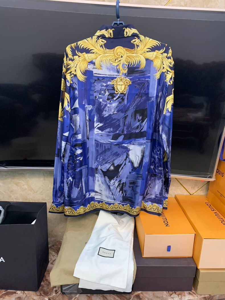 Versace Versace Mulberry silk shirt Size US XL / EU 56 / 4 - 2 Thumbnail
