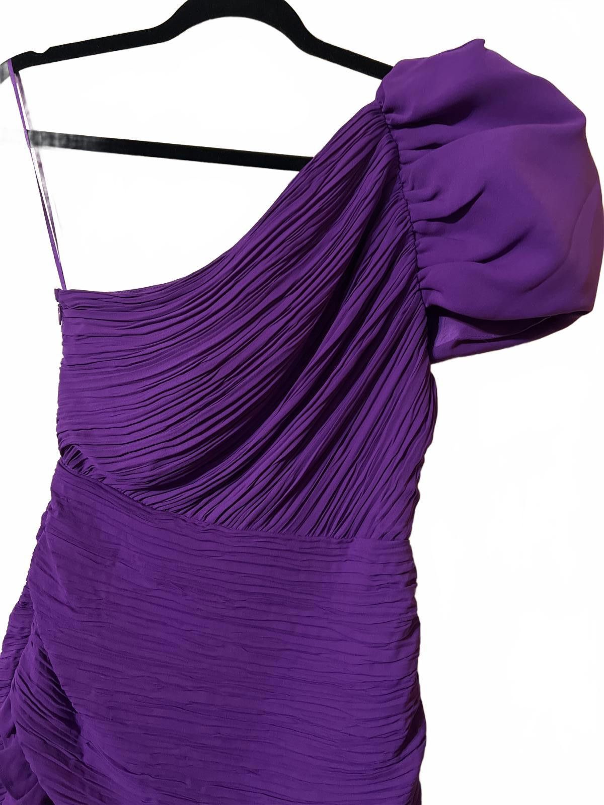 Express Express Purple One Shoulder Ruffled Mini Dress XS NWOT Size XS / US 0-2 / IT 36-38 - 3 Thumbnail