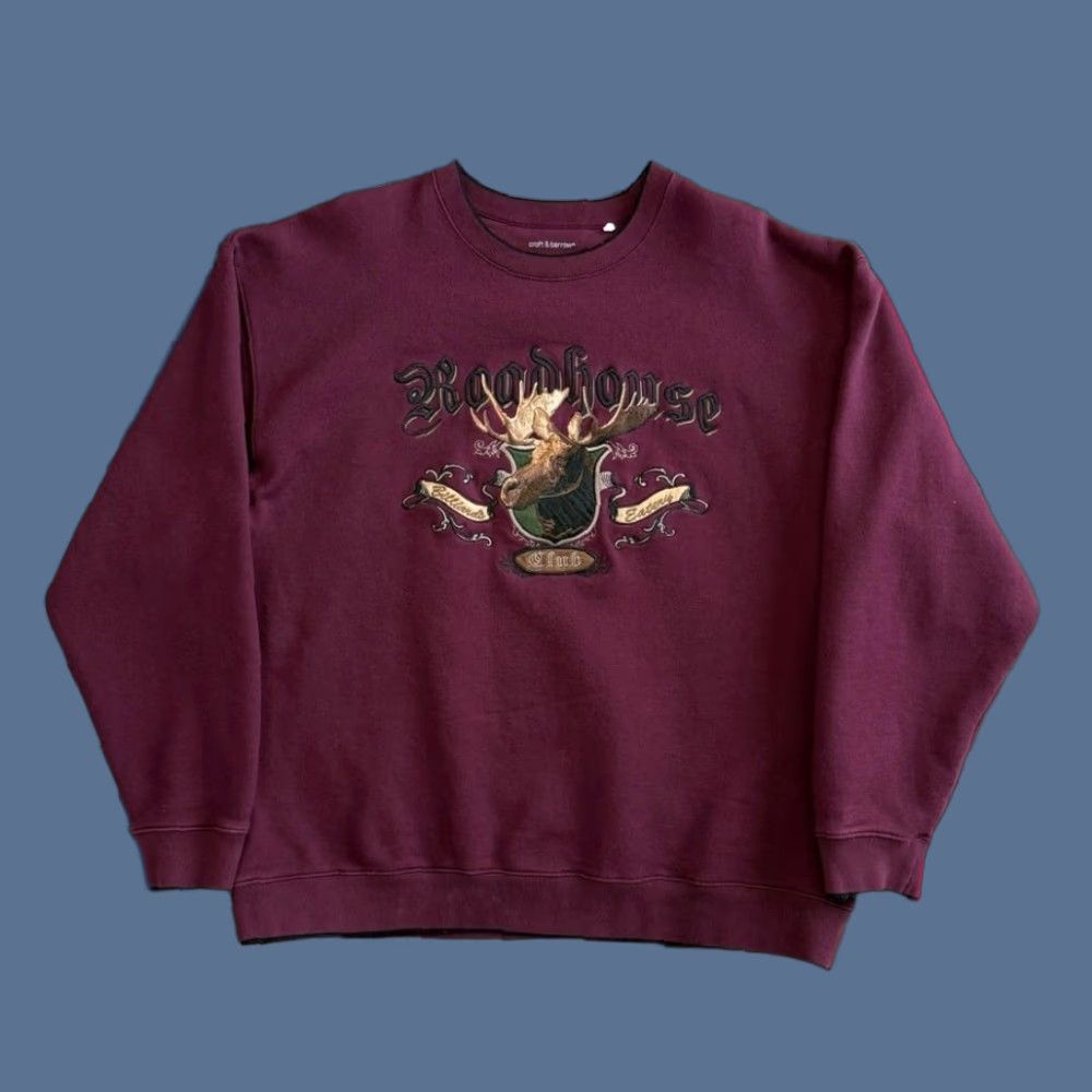 Croft & Barrow VINTAGE Croft & Barrow Sweatshirt Crew Neck Long Sleeve Red Size L Men Moose Embroidered 90s Animals Nature Outdoor Crewneck Pullover Sweatshirt Size US L / EU 52-54 / 3 - 1 Thumbnail