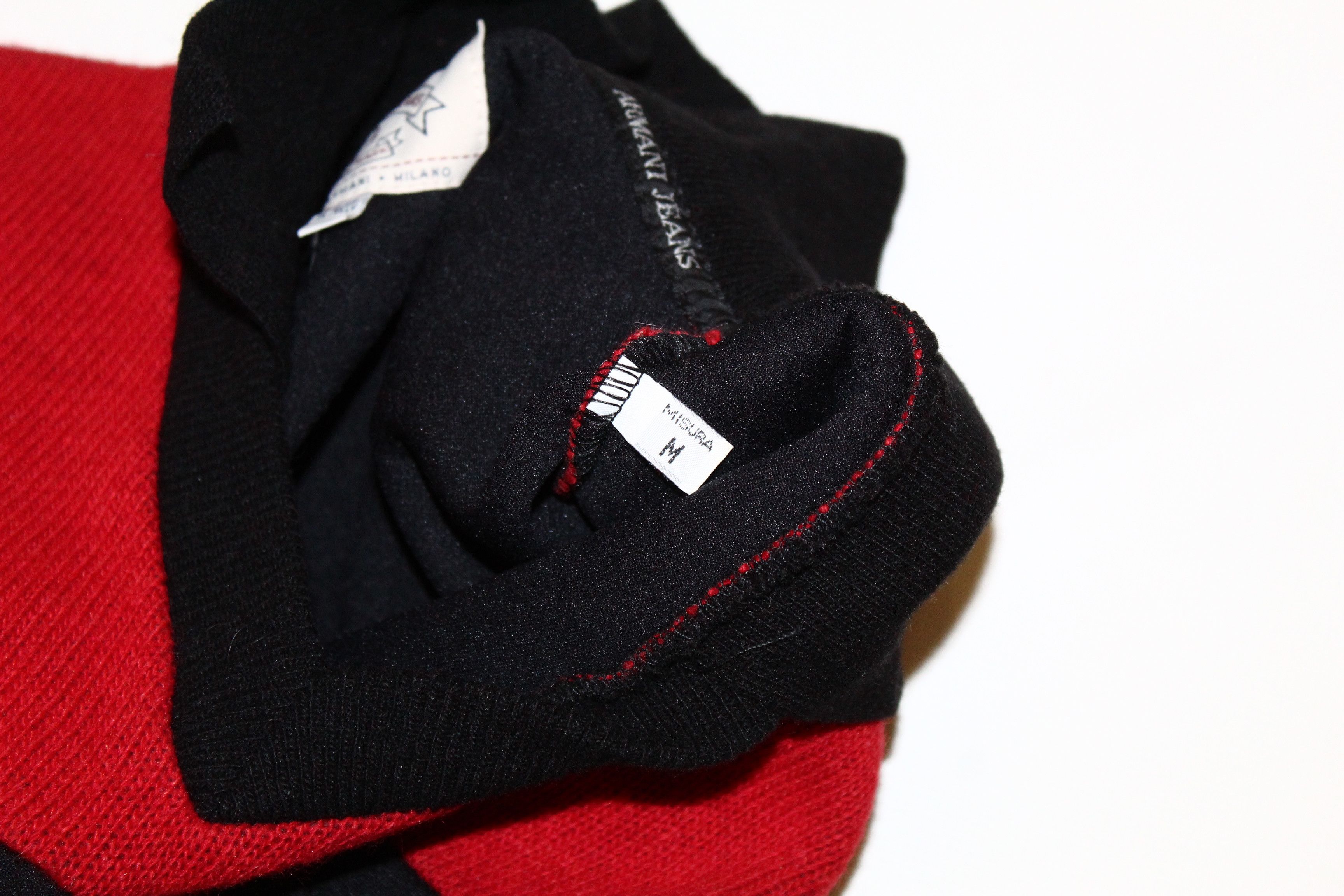 Giorgio Armani Archive💥 Armani Jeans Windbreaker Big Logo Knitted Sweater Size US M / EU 48-50 / 2 - 10 Thumbnail