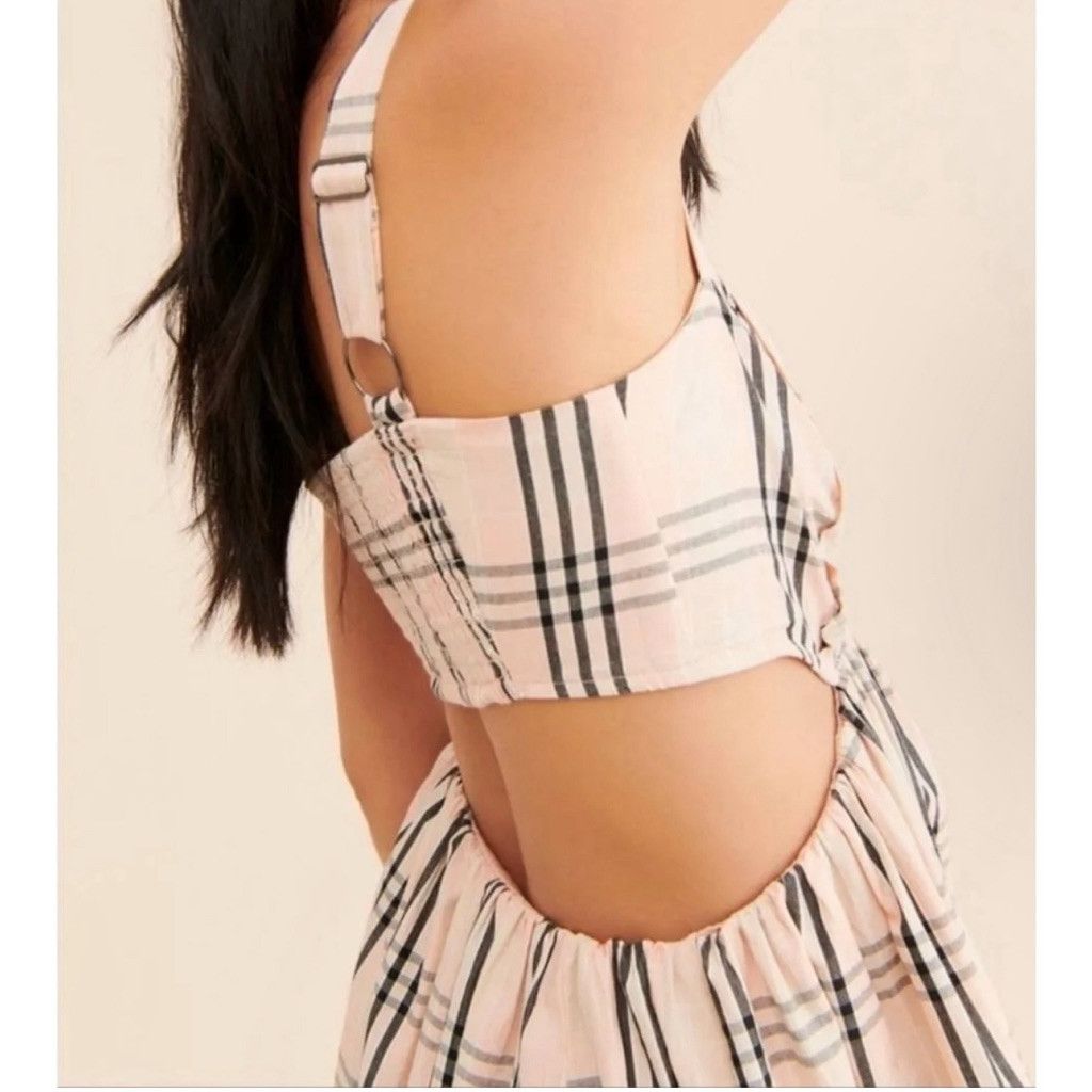 Free People NWOT Free People $138 Plaid Cutout Mini Dress Size Small Size S / US 4 / IT 40 - 4 Thumbnail