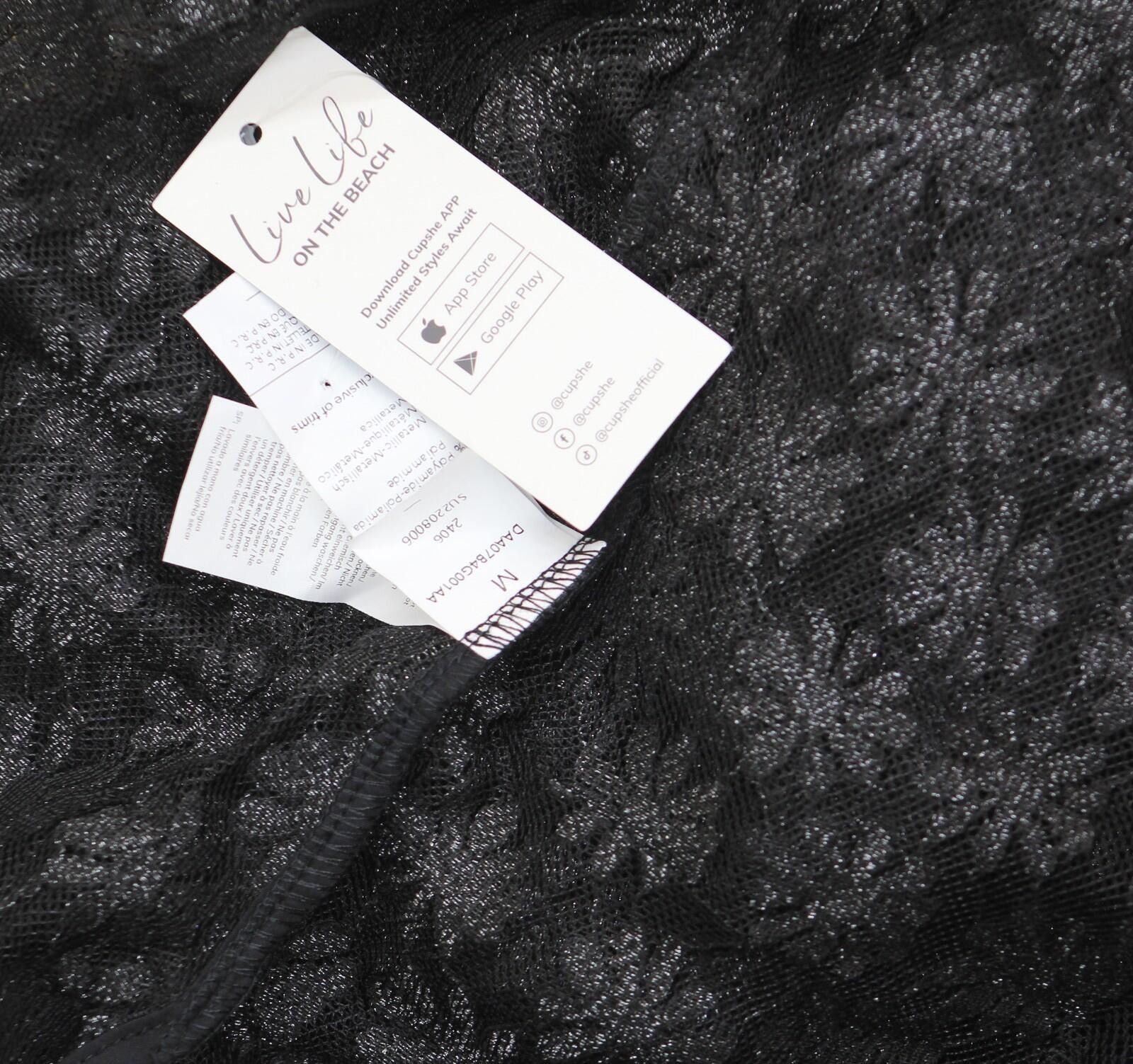 Other Nwt Cupshe Sheer Plunge Midi Swim Cover-up Dress Black M Size ONE SIZE - 4 Thumbnail