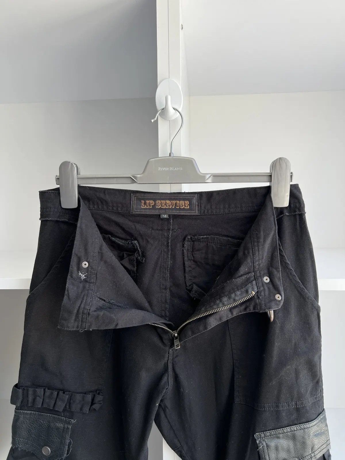 Lip Service × Vintage Lip Service Pants Men's Y2K Grunge Punk Cargo Vintage Goth Size US 34 / EU 50 - 8 Thumbnail