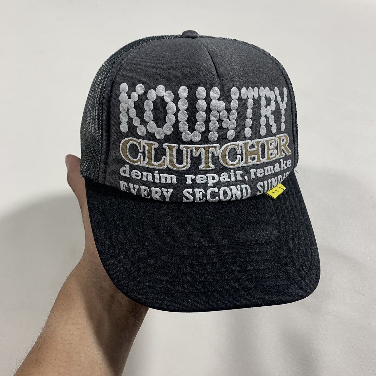 KAPITAL KOUNTRY PEARL CLUTCHER グレー 黒 KAPITAL KOUNTRY PEARL CLUTCHER TRUCKER CAP GREY
