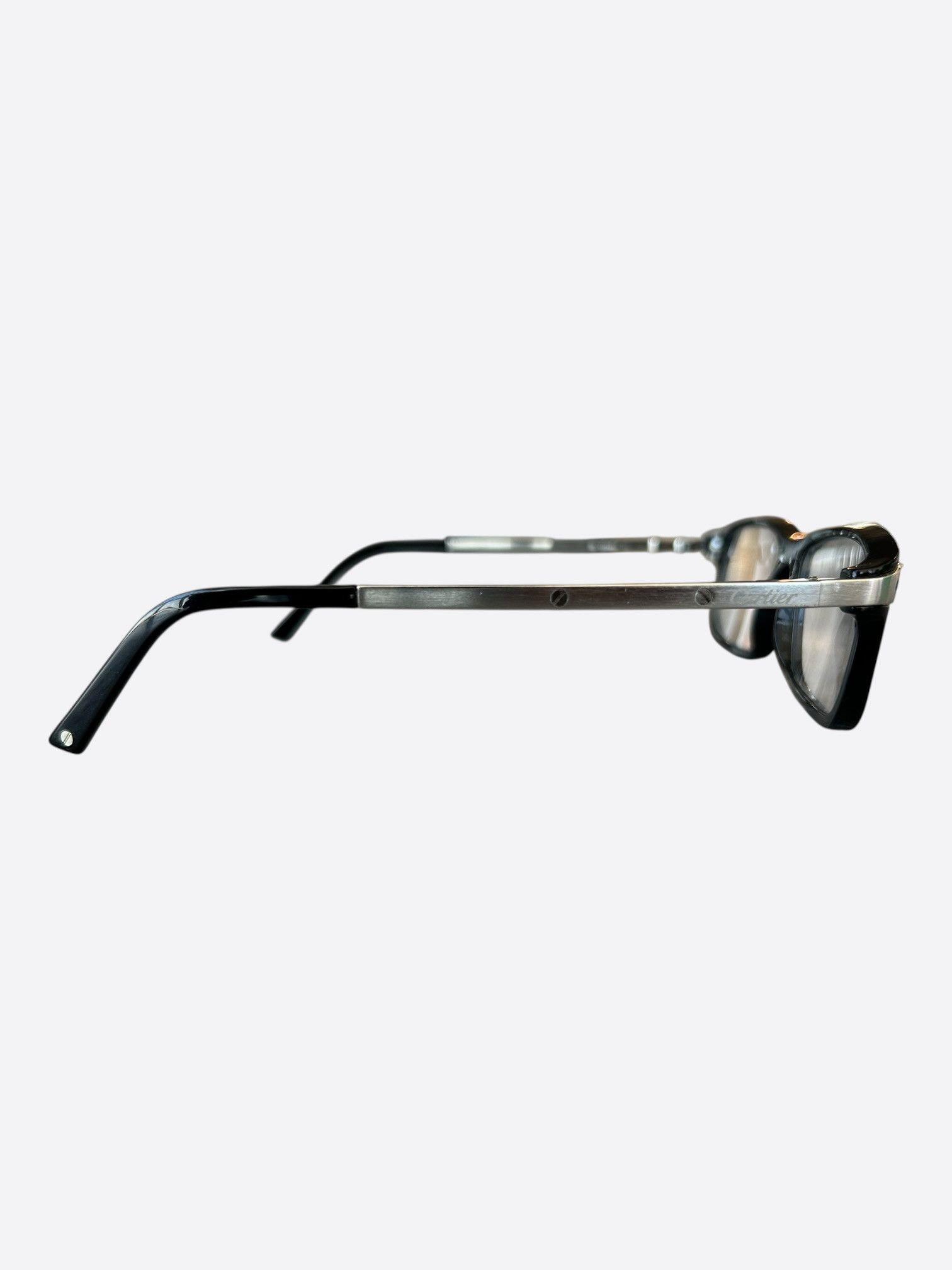 Cartier Cartier Black & Silver Santos Glasses Size ONE SIZE - 2 Thumbnail