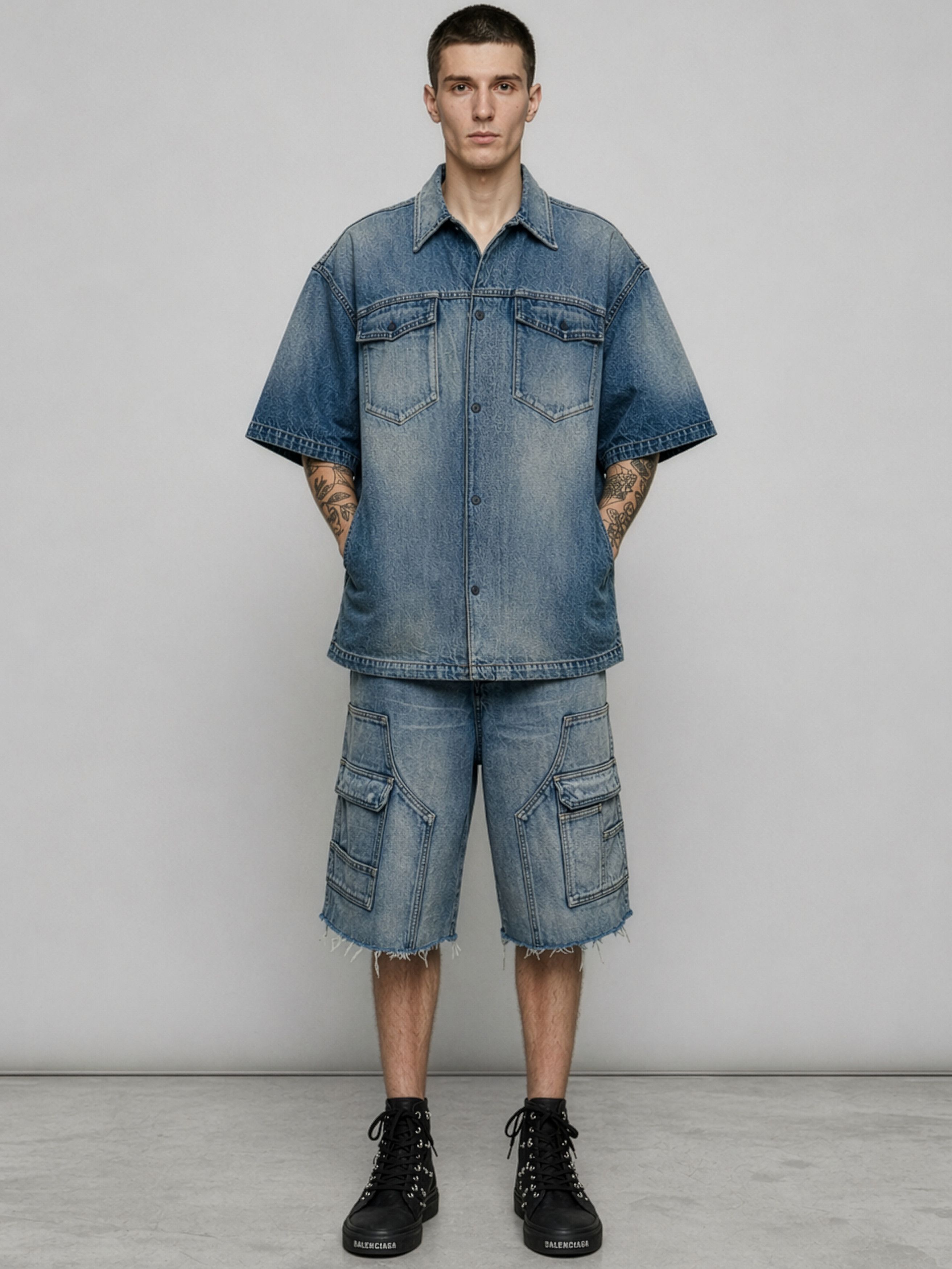 Balenciaga Matching Baggy Denim Cargo Outfit Size US 28 / EU 44 - 1 Thumbnail