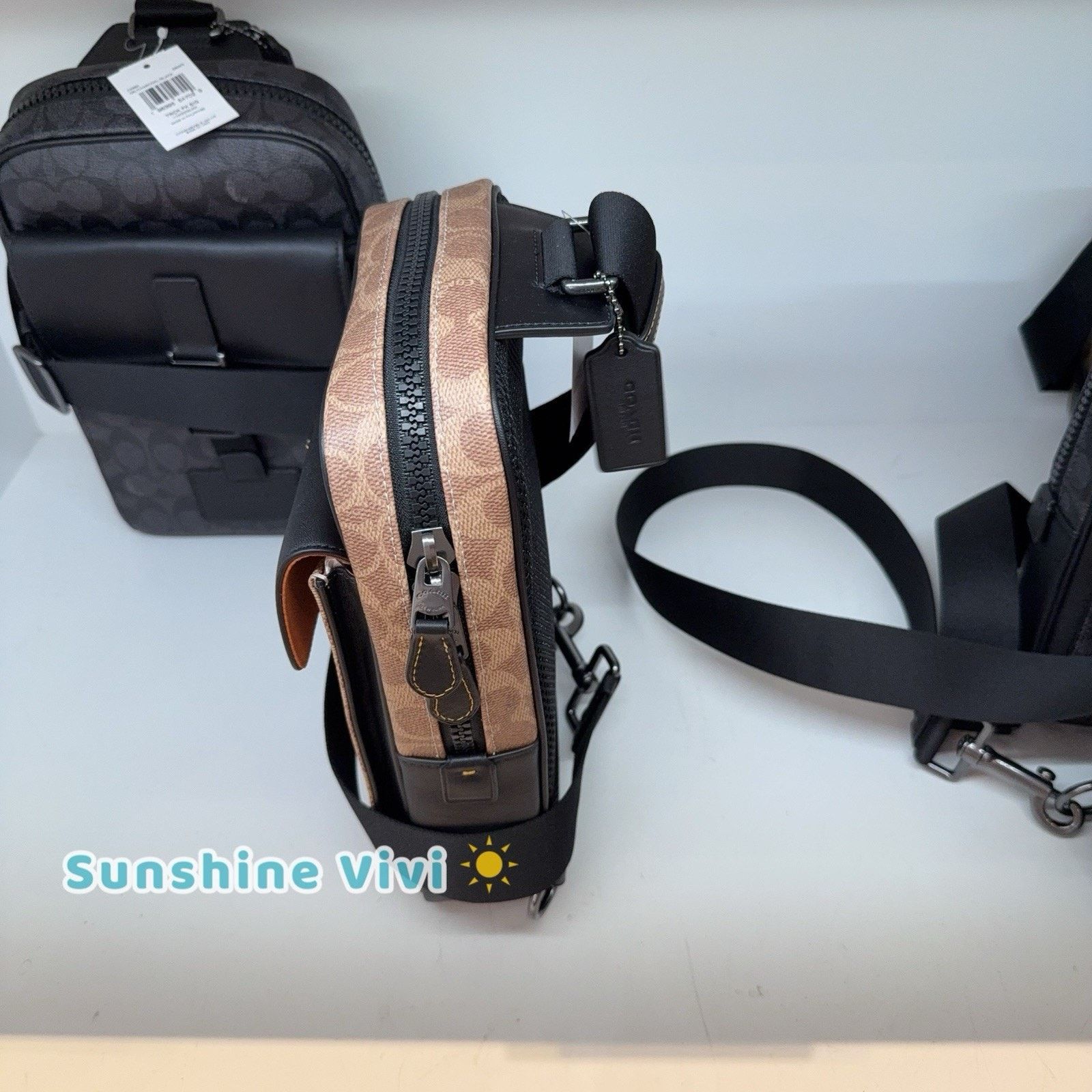 Coach NWT Coach Track Pack In Signature Canvas CX880 Tan/Black Size ONE SIZE - 5 Thumbnail