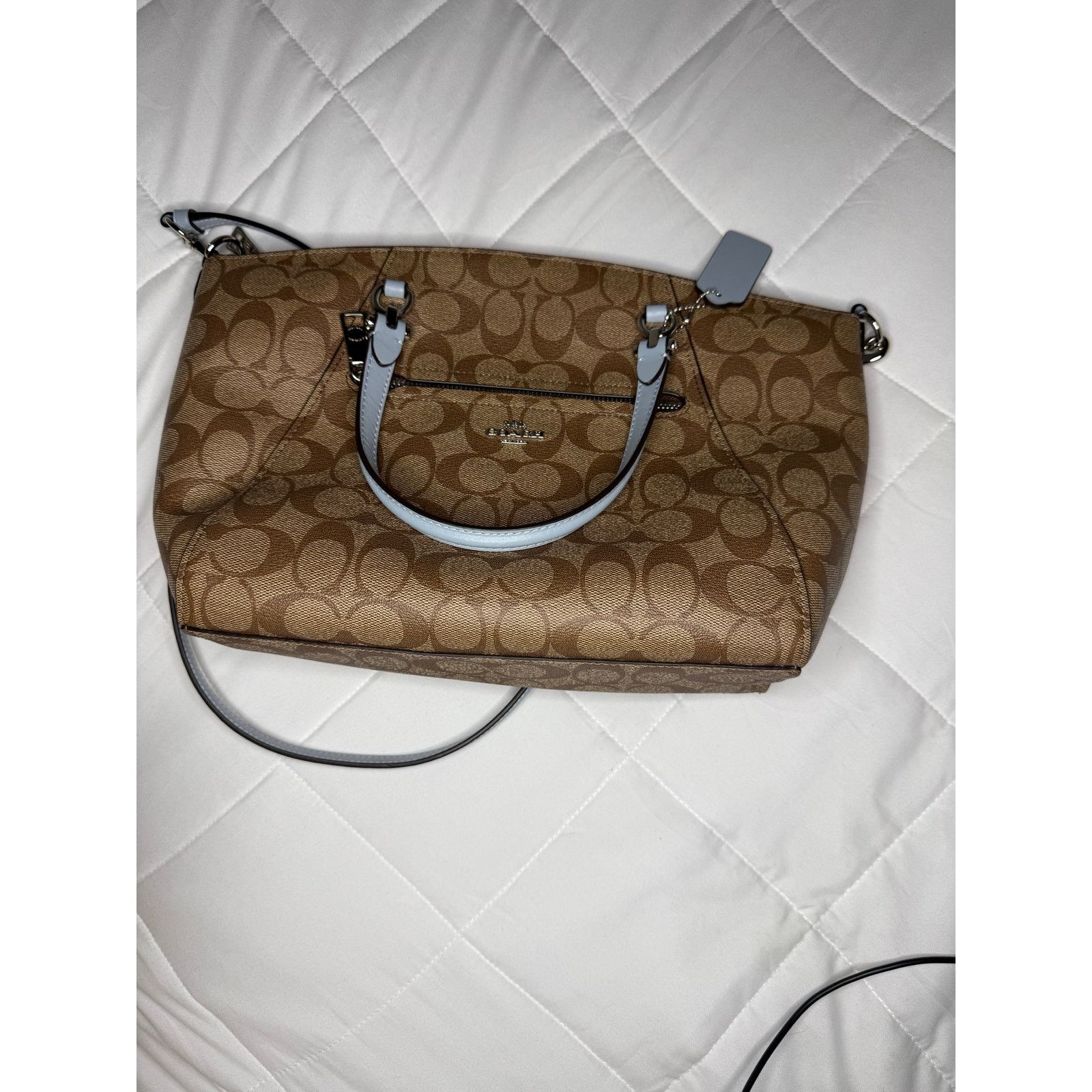 Coach BRAND NEW W/ Tag COACH C24923 Signature SATCHEL Canvas Beige Size ONE SIZE - 4 Thumbnail