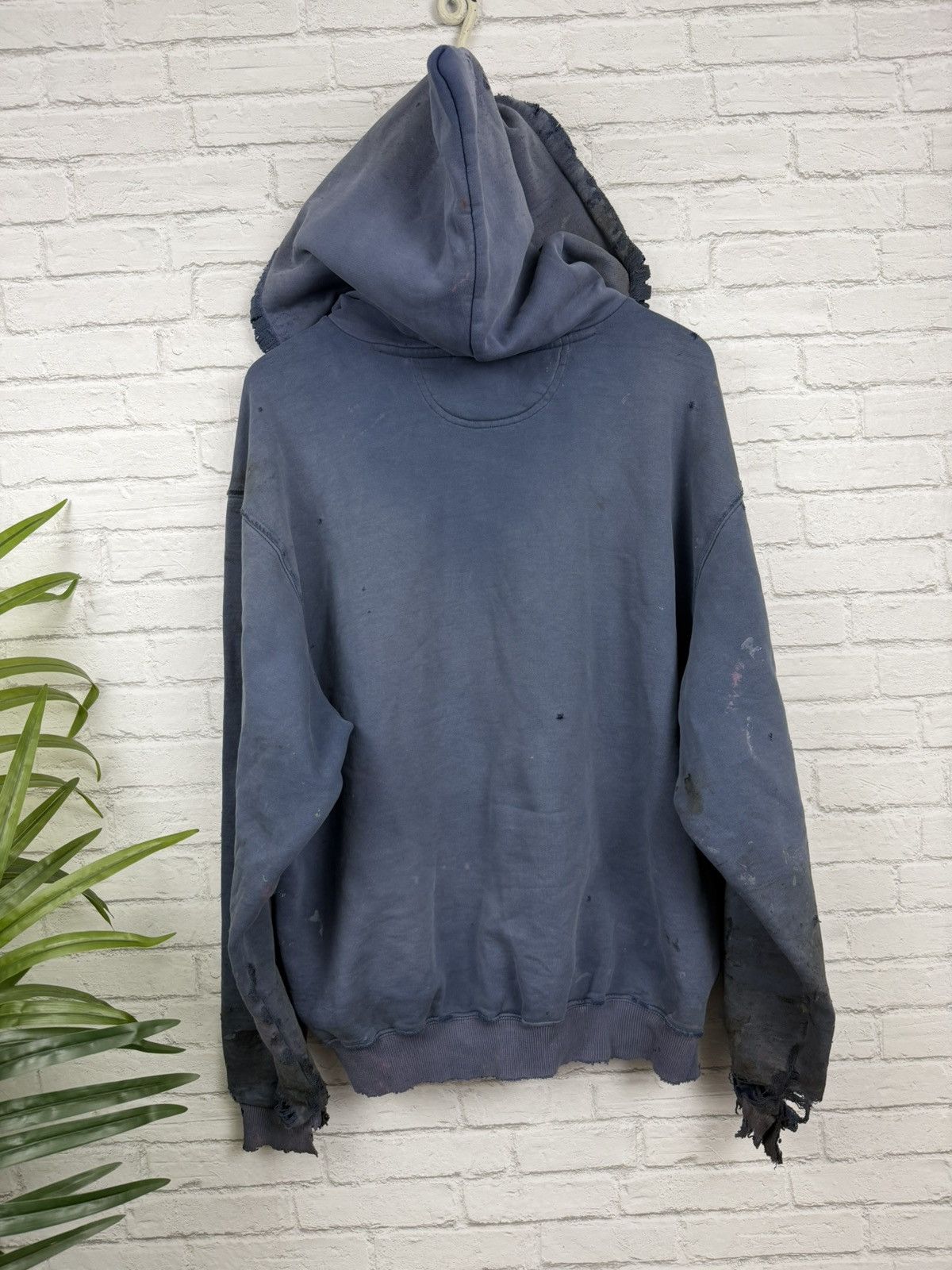 Champion (XL) APOCALYPTIC THRASHED OUT Faded Blue Champion Hoodie Size US XL / EU 56 / 4 - 23 Thumbnail