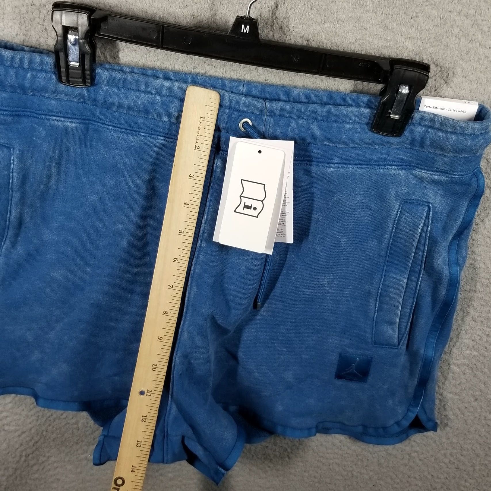 Nike Nike Air Jordan Women's Fleece Shorts Athletic Casual 80s 90s Logo Large Blue Size 36" / US 14 / IT 50 - 7 Thumbnail
