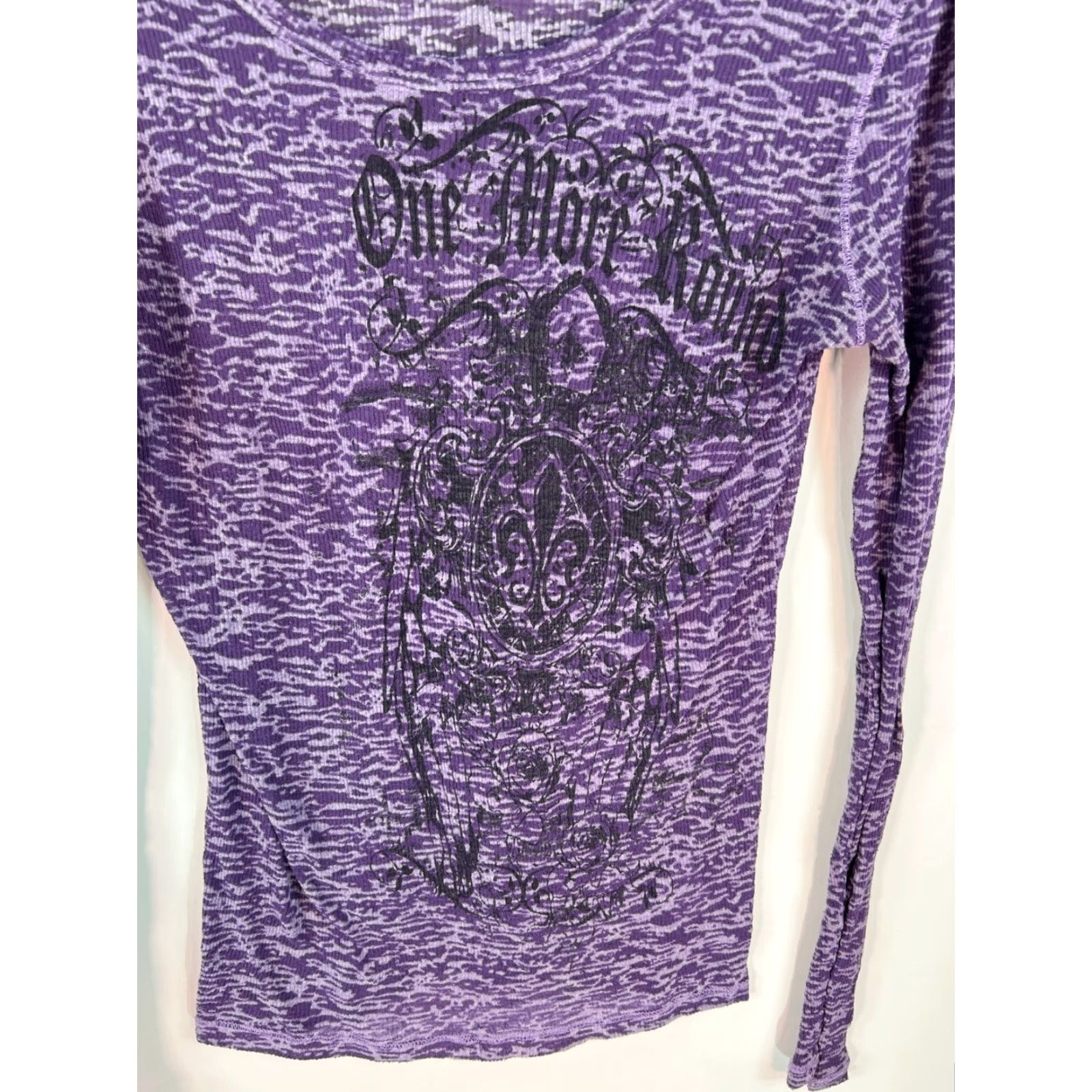 Vintage House Tees T-Shirt Long Sleeve XL Purple Round Neck Stretch Shirt Women Size XL / US 12-14 / IT 48-50 - 3 Thumbnail