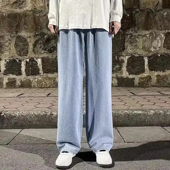 Japanese Brand Light Blue High Street Straight Loose Wide Leg Denim Pant Size US 30 / EU 46 - 1 Thumbnail