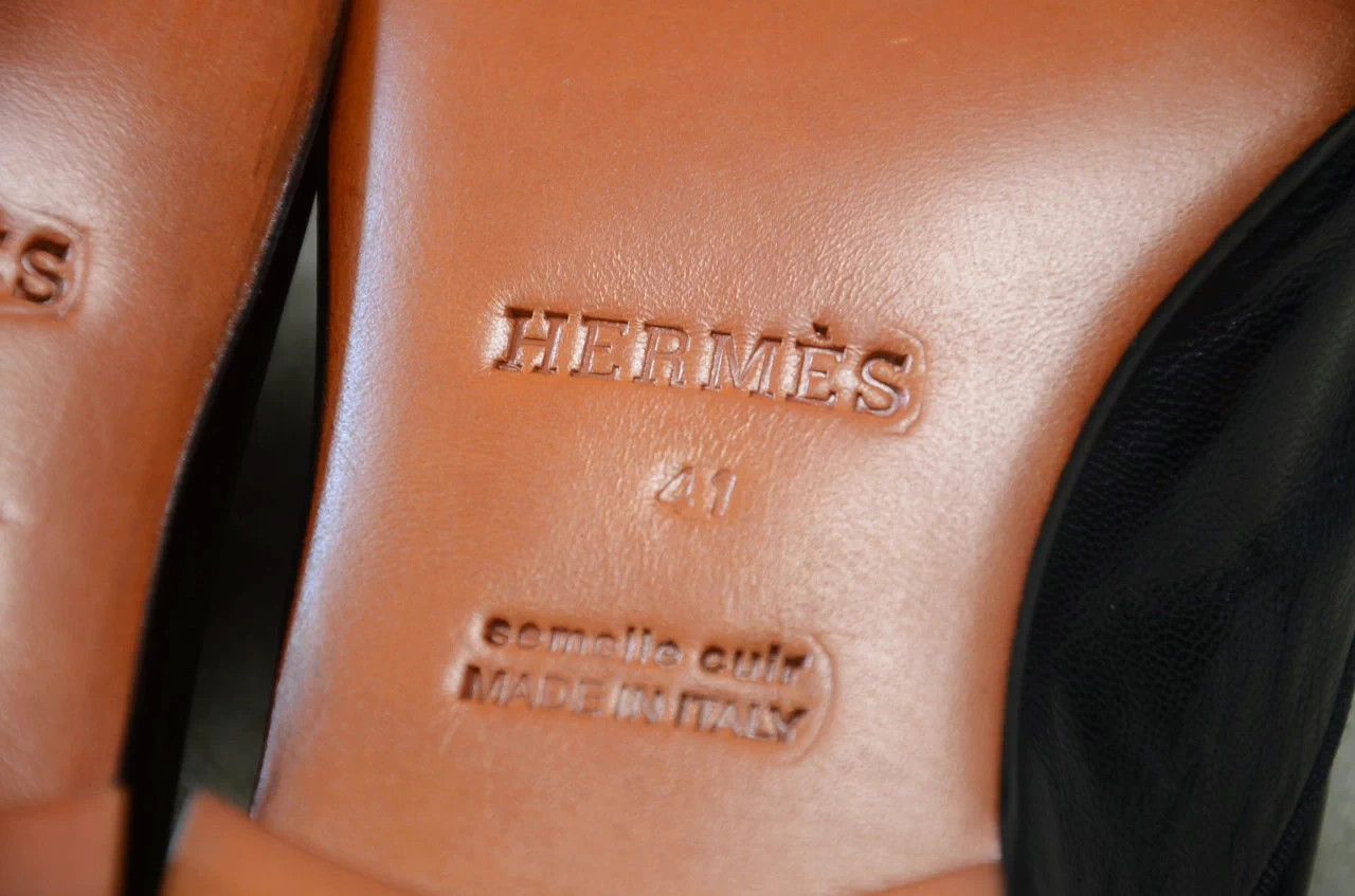 Hermes Hermes Black Leather Sole Derby Shoes 41 EU Size US 8 / EU 41 - 9 Thumbnail
