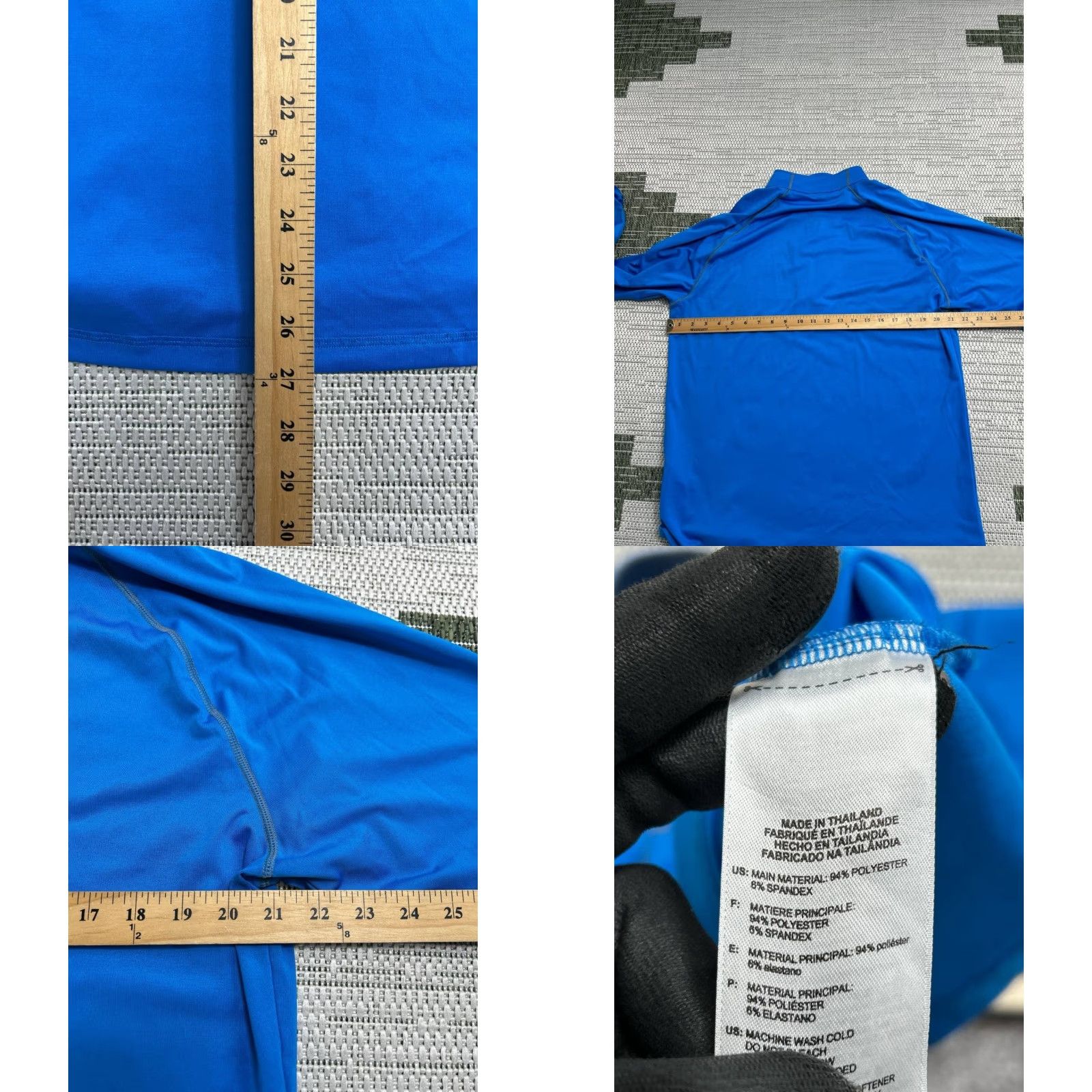 Adidas adidas Shirt Mens Medium Blue Trefoil Logo Stretch Mock Neck Quarter Zip Workout Size US M / EU 48-50 / 2 - 8 Thumbnail